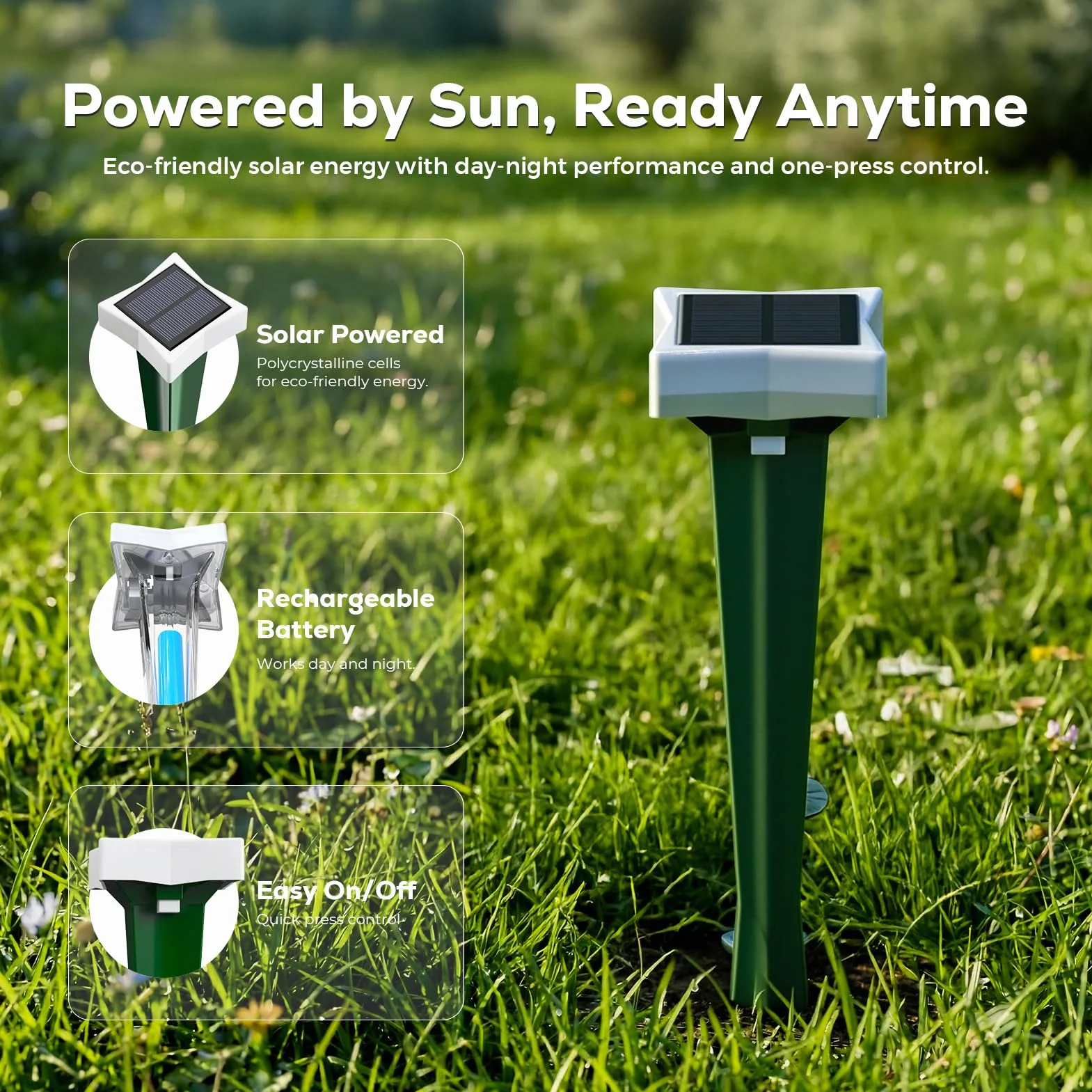 Repelente Gatos Solar con LED y 3 Modos, Paquete de 2/4 Ahuyentador Gatos para Jardín, Amplio Alcance y Protección contra el Agua Ahuyentador De Jabalies Ultrasónico para Topos, Ratas (2, Verde)