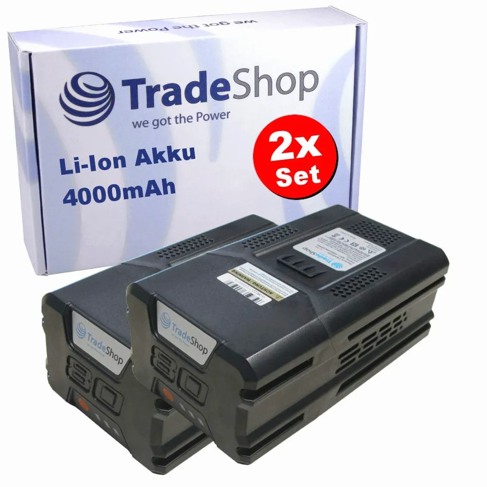 2 baterías de ion de litio de 80 V y 4000 mAh para cortacésped Stiga 80 V y herramientas eléctricas de 80 V (cortacésped, cortasetos y motosierra) – sustituye a G80B4