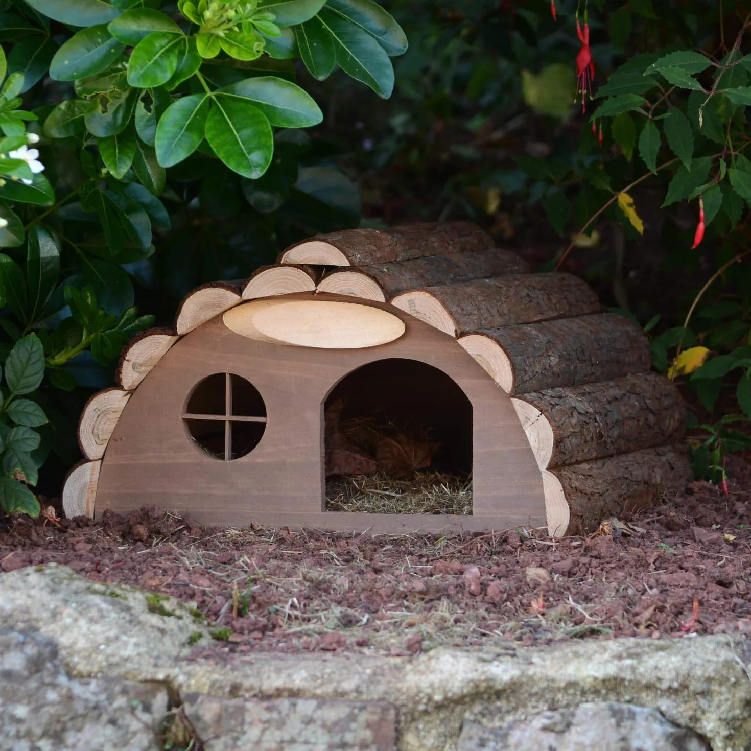 CKB LTD Casa de Erizo de Madera o Conejillo de Indias Refugio al Aire Libre Fuera de la casa de hábitat, el Hotel también se Puede Utilizar para hibernación hogar para Refugio de jardín 33,5x34x19cm