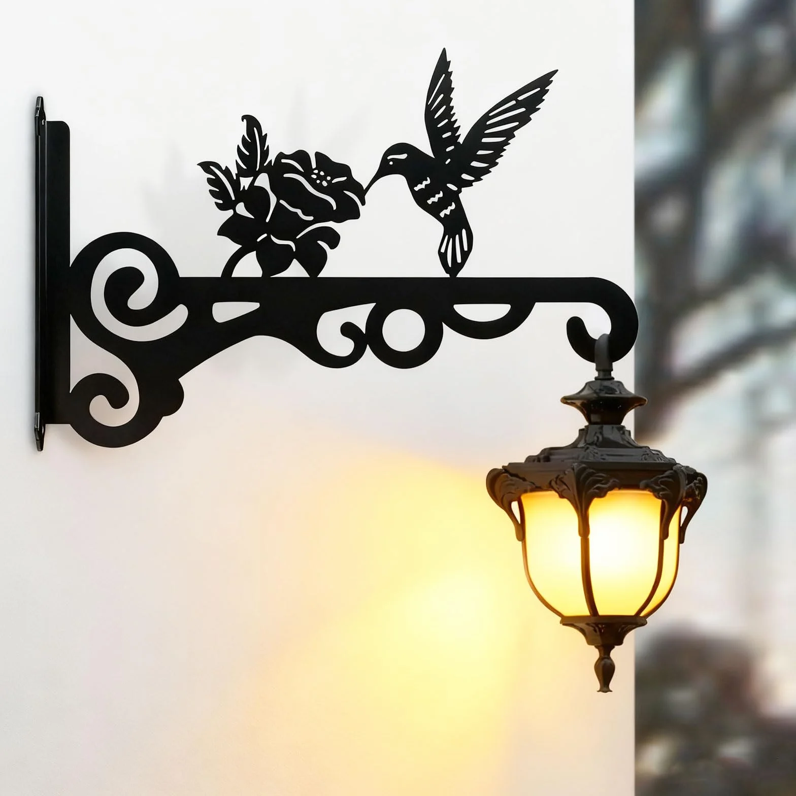 2 Piezas Ganchos de Pared para Macetas Colgantes, 25 cm Soporte para Plantas, Gancho para Macetas con Tornillos, Soporte para Macetas Colgantes Exterior para Colgar Plantas Linterna Cesta