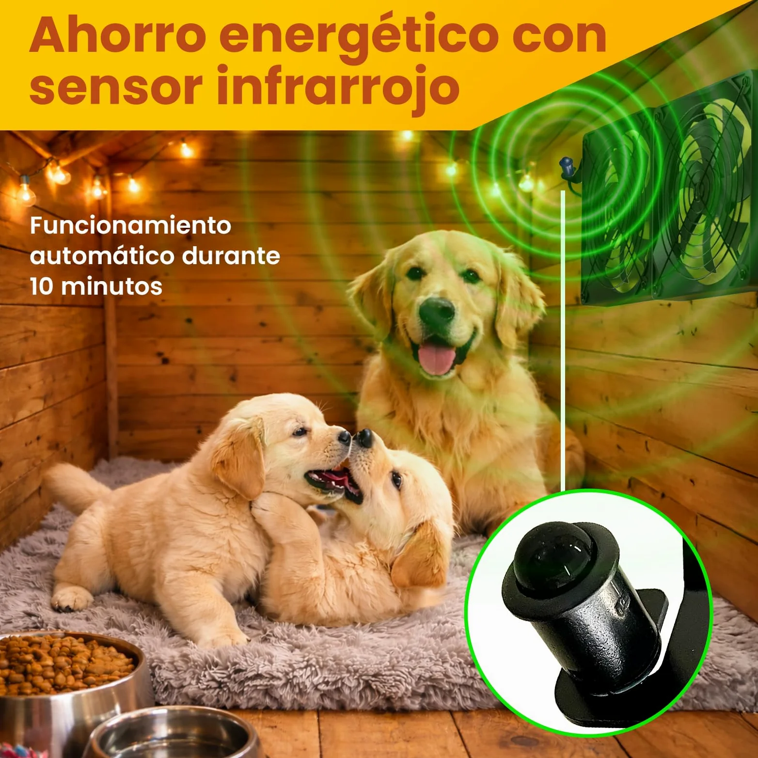 Ventilador Solar para Gallinero e Invernadero, Doble Ventilación Solar con Batería, Entrada o Extracción de Aire, Caja de Control con 3 Modos