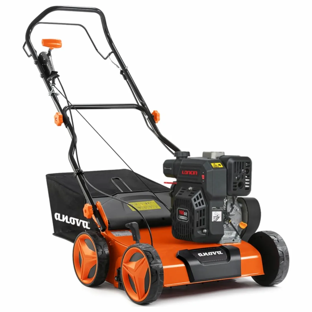 anova - Escarificador Gasolina | 4 HP - 3 KW | 1,4 L | 166 CC | RPM sin Carga 3000/MIN | Capacidad Depósito Aceite 0,5 L | para Aireación y Eliminación de Musgo en Césped y Jardines | Diseño Robusto
