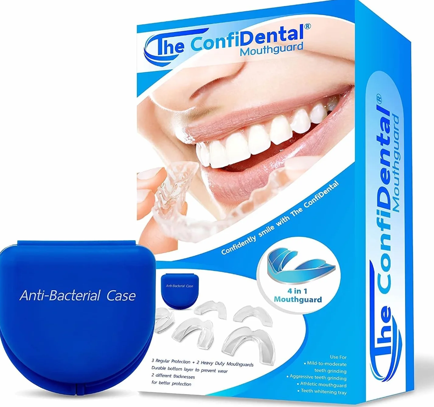 Protectores de boca moldeables para bruxismo, paquete de 5, 3 regulares y 2 resistentes