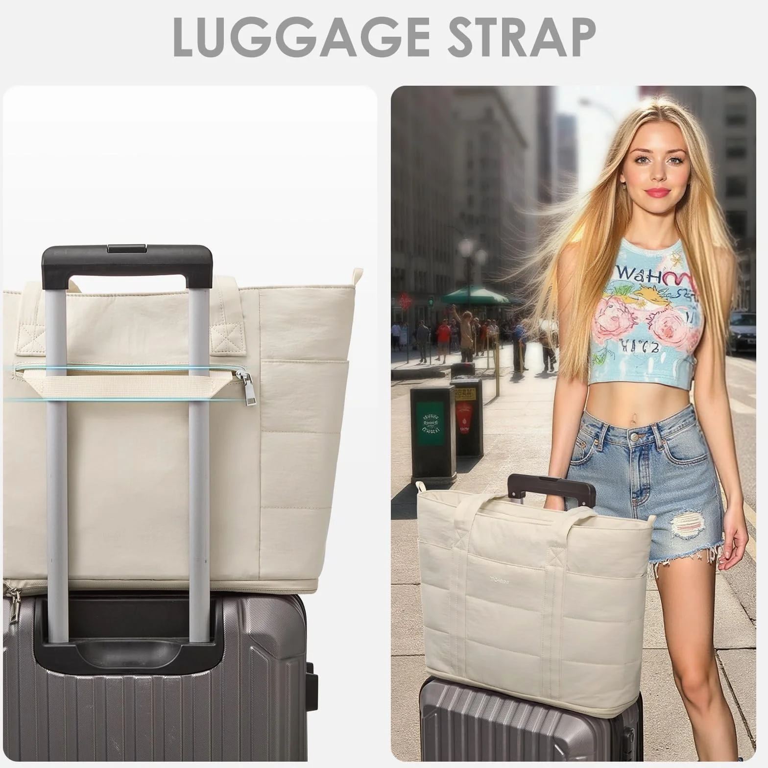 G4Free Bolsa de mano para mujer con compartimentos con cremallera, bolsas de trabajo acolchadas, expandibles para viajes
