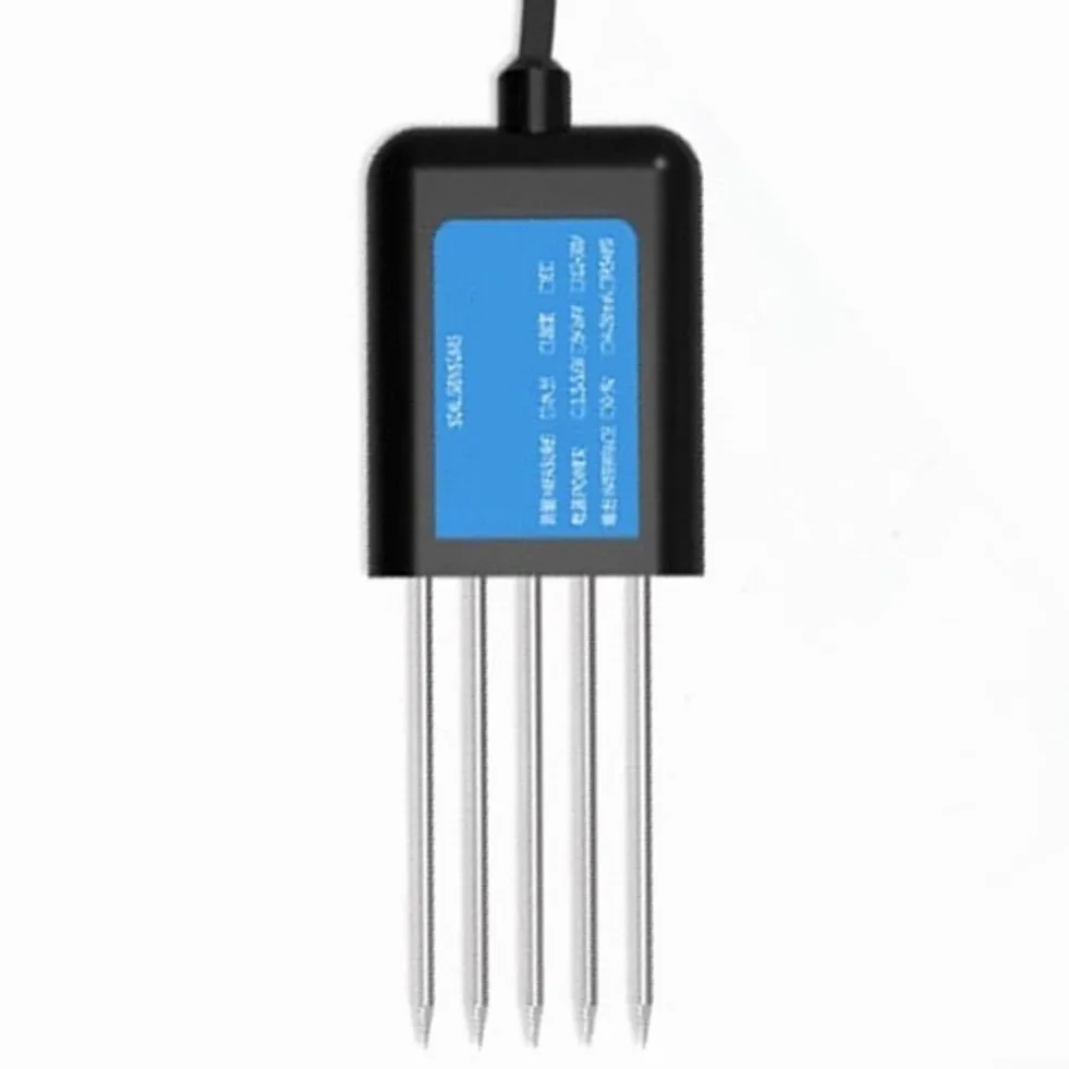 Sensor de suelo USB para agricultura y horticultura, mide temperatura, humedad, pH y NPK, IP68 resistente al agua, sonda de acero inoxidable, análisis rápido para el crecimiento de plantas, negro (B)