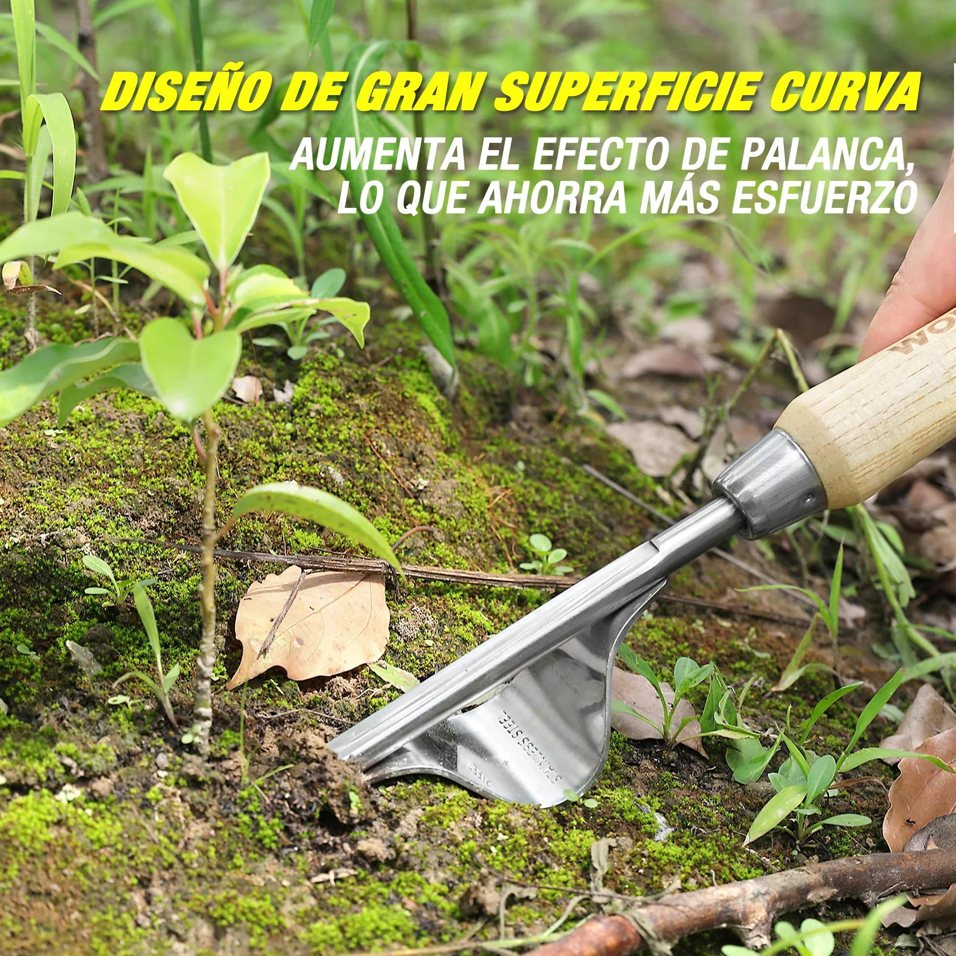 WORKPRO Juego de Herramientas para Jardín 8PC, Juego de Herramientas Jardinería de Acero Inoxidable, con Mango de Madera, Bolsa de Jardín