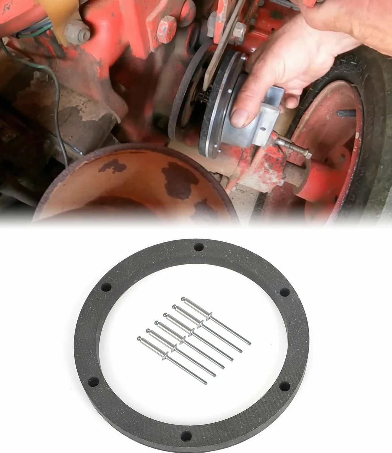 Forro de embrague para cortacésped Gravely con remaches de repuesto para 08751000 06807800 para modelos Gravely, piezas de embrague de resina