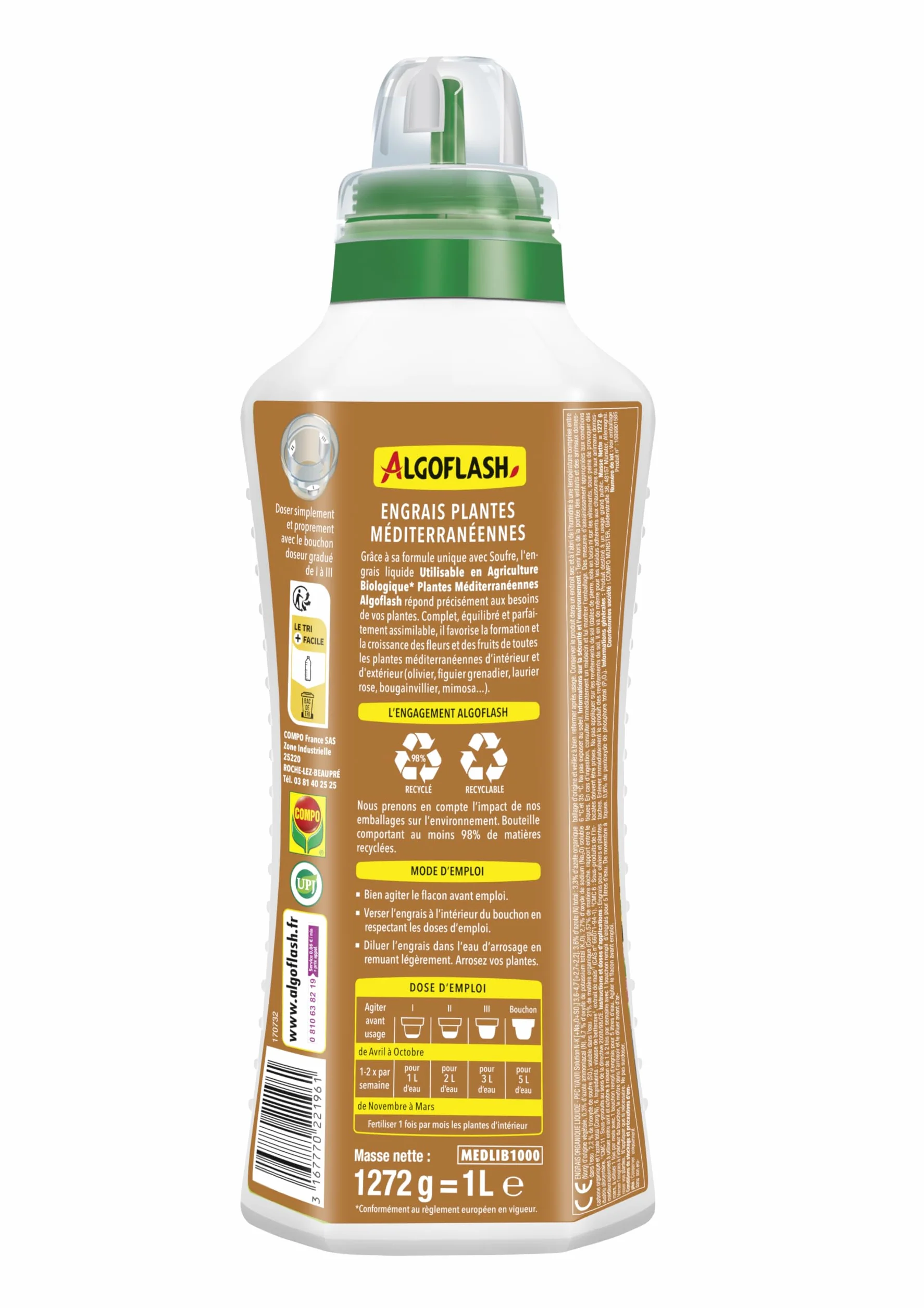 Algoflash Plantas Mediterráneas de Frutas UAB 1 L: Olivos, higueras, Granadas