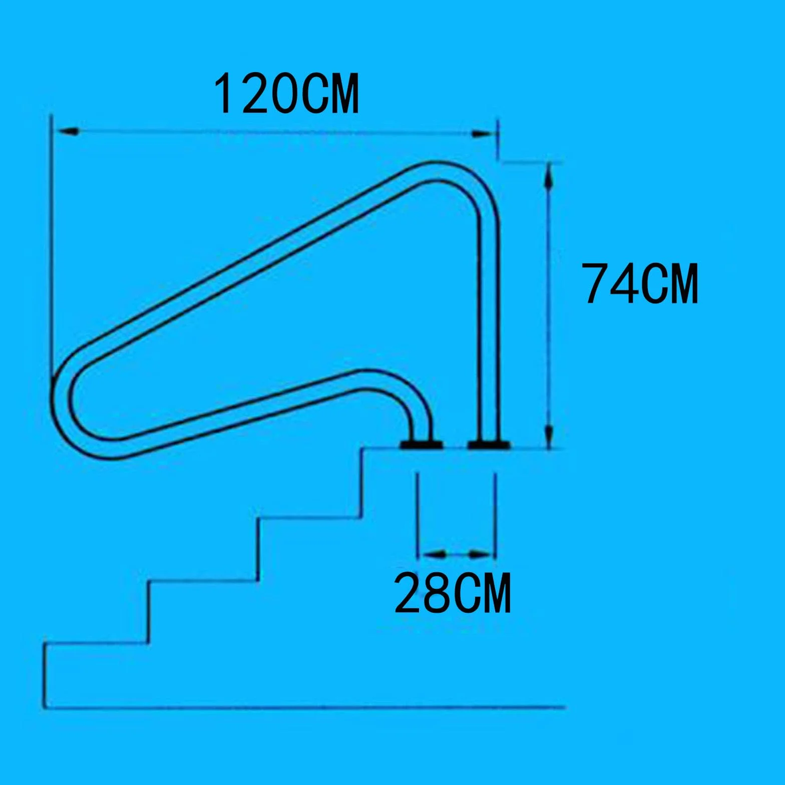 Barandillas de Piscina de Acero Inoxidable 304, Pasamanos de Seguridad Antideslizante para Entrada y Salida de Piscina