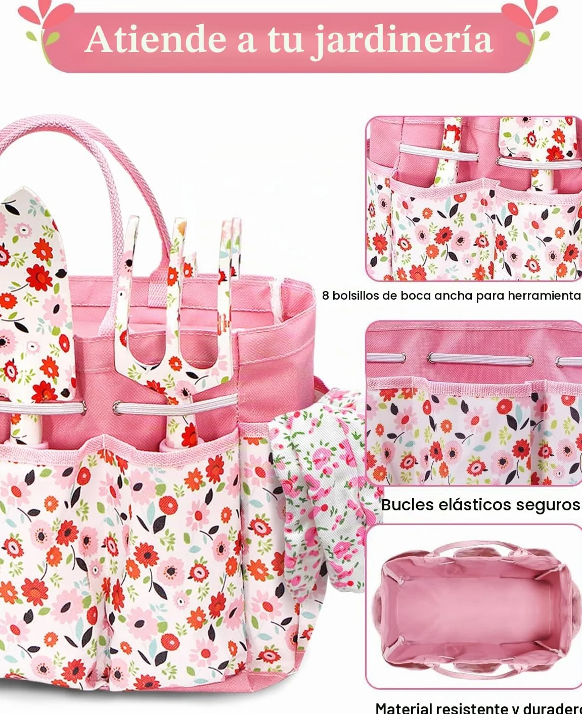MQFORU Herramientas de jardinería, Juego de Herramientas de Huerto y Jardín Resistentes de 11 Piezas, Nuevo Juego Completo Impresas con Elegante Bolsa, Regalos de jardinería para Mujeres y Hombres