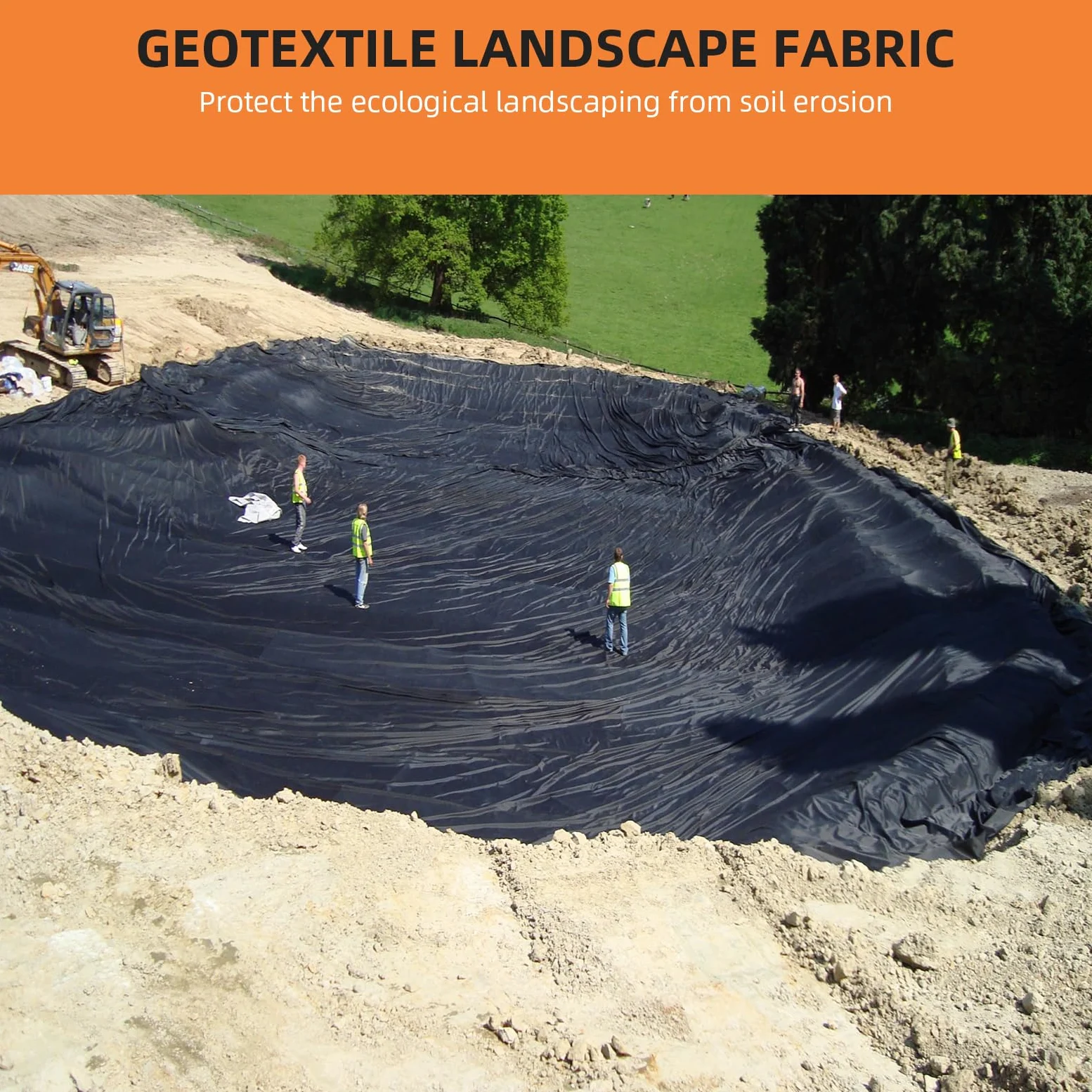 Towallmark Geotextile Landscape, Tela geotextil de 6 pies x 100 pies y 6 onzas, Drenaje de Polipropileno, Resistencia a la tracción 350N y Capacidad de Carga 440N, para estabilización de calzadas y