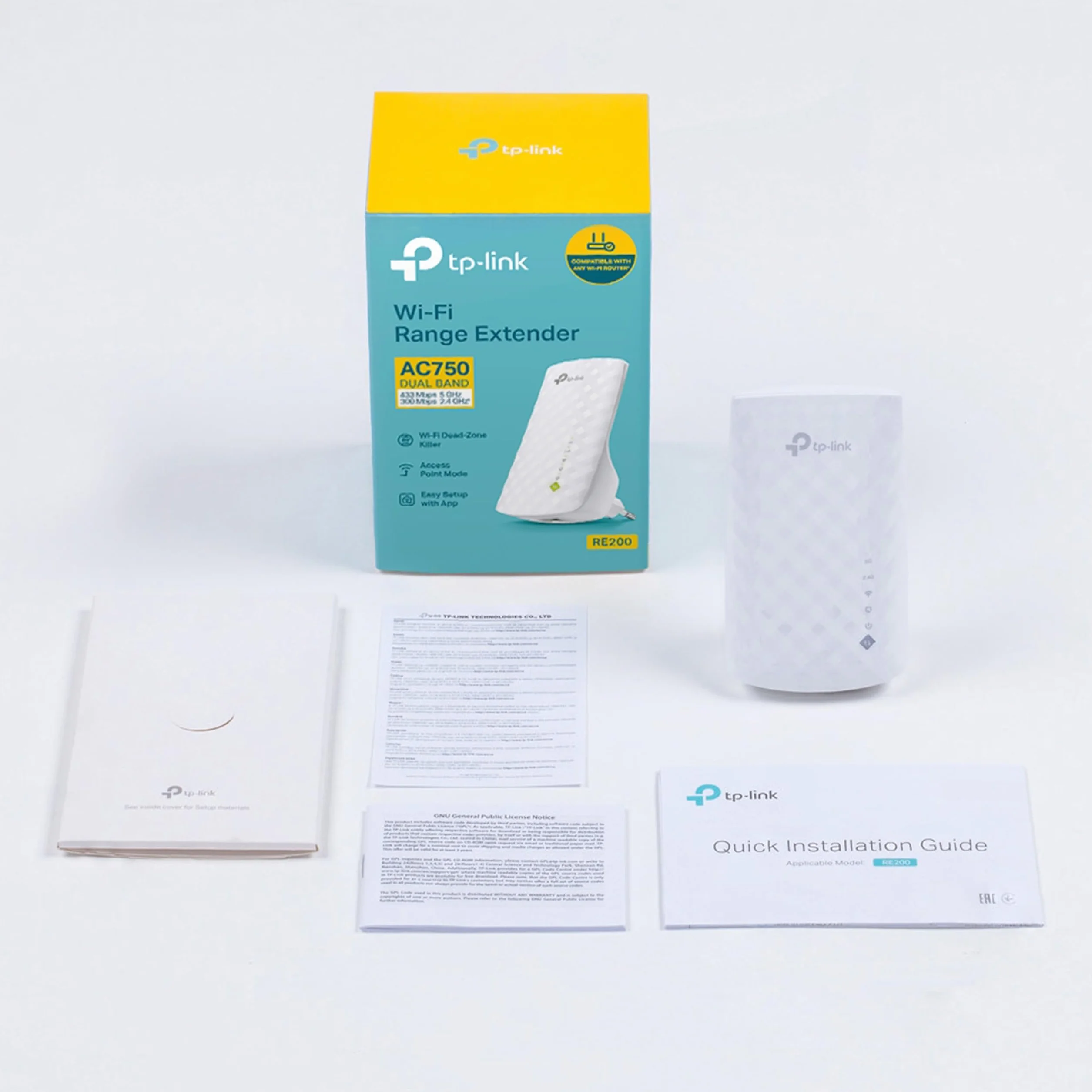 TP-Link RE200 AC750 Repetidor WiFi Extensor Banda Dual 300Mbps 2.4GHz 433Mbps 5GHz Puerto Ethernet Blanco