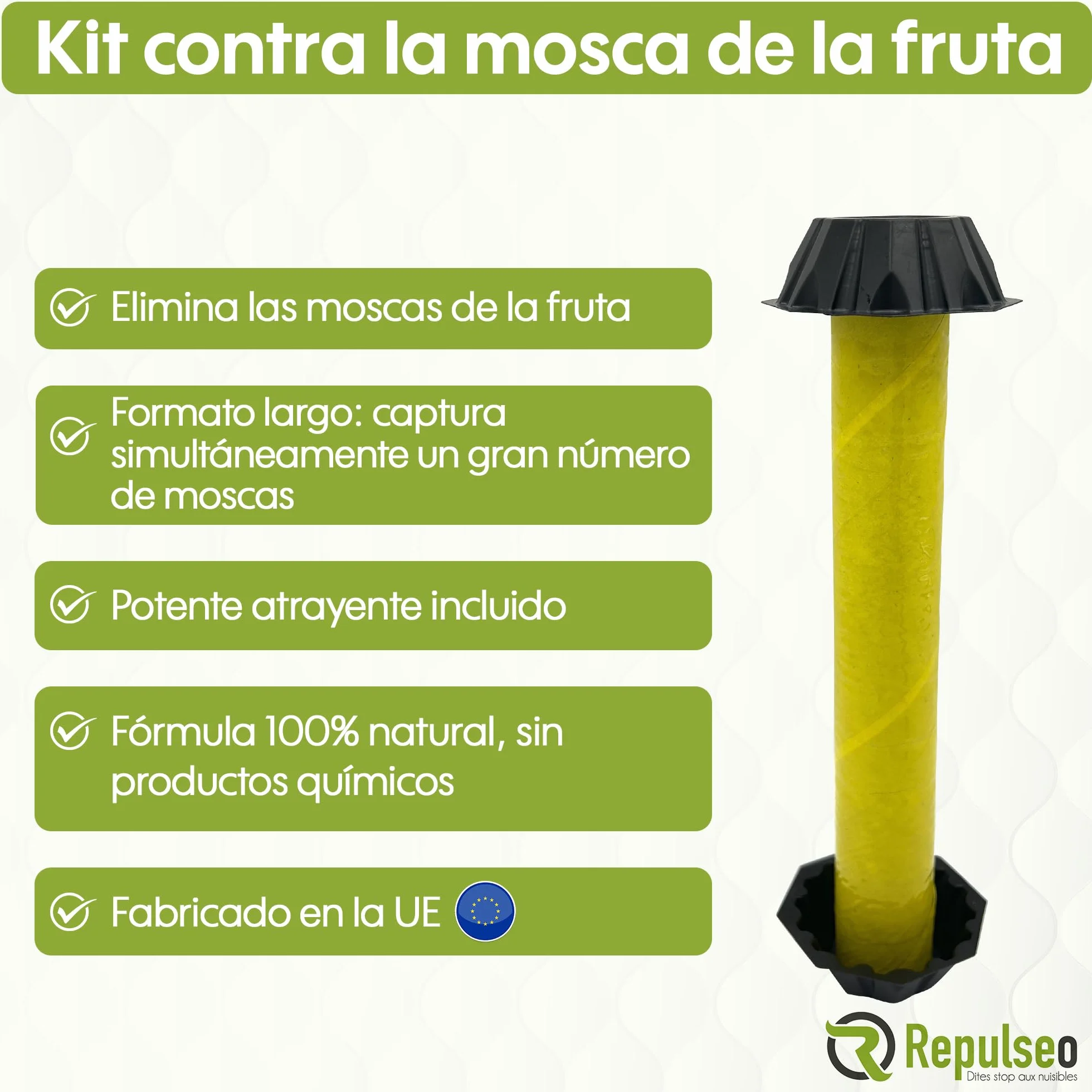 Trampa para Moscas de Fruta ✯Made IN UE✯, Antimosquitos Interior Cocina, Atrapa Mosquitos [Remedio Natural y sin Insecticida]