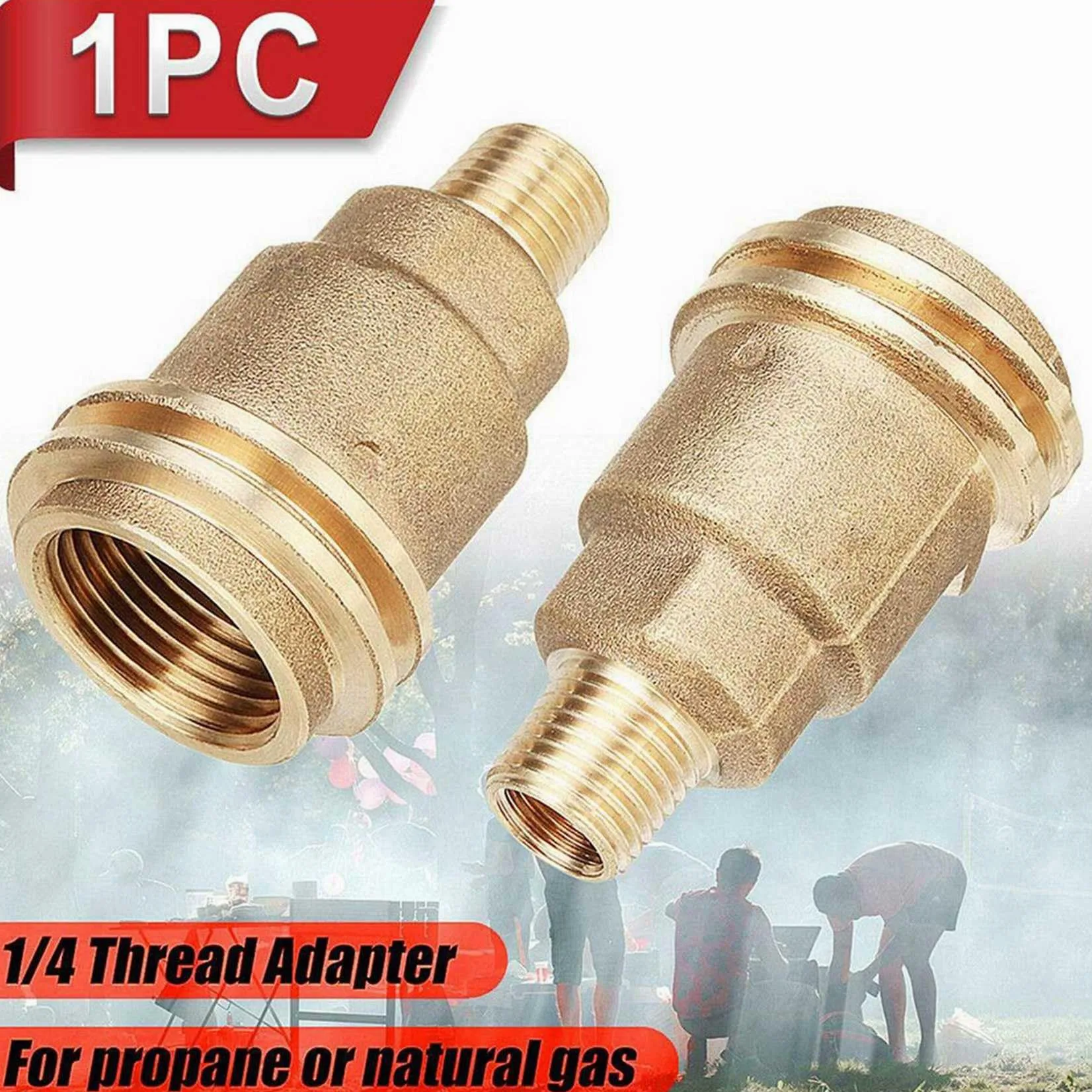 5X Adaptador de Manguera de Conexión de Gas Propano con Tuerca QCC1 con Rosca Macho de 1/4 Pulgadas, Accesorios de Conexión Rápida de Propano, Adaptador de Propano
