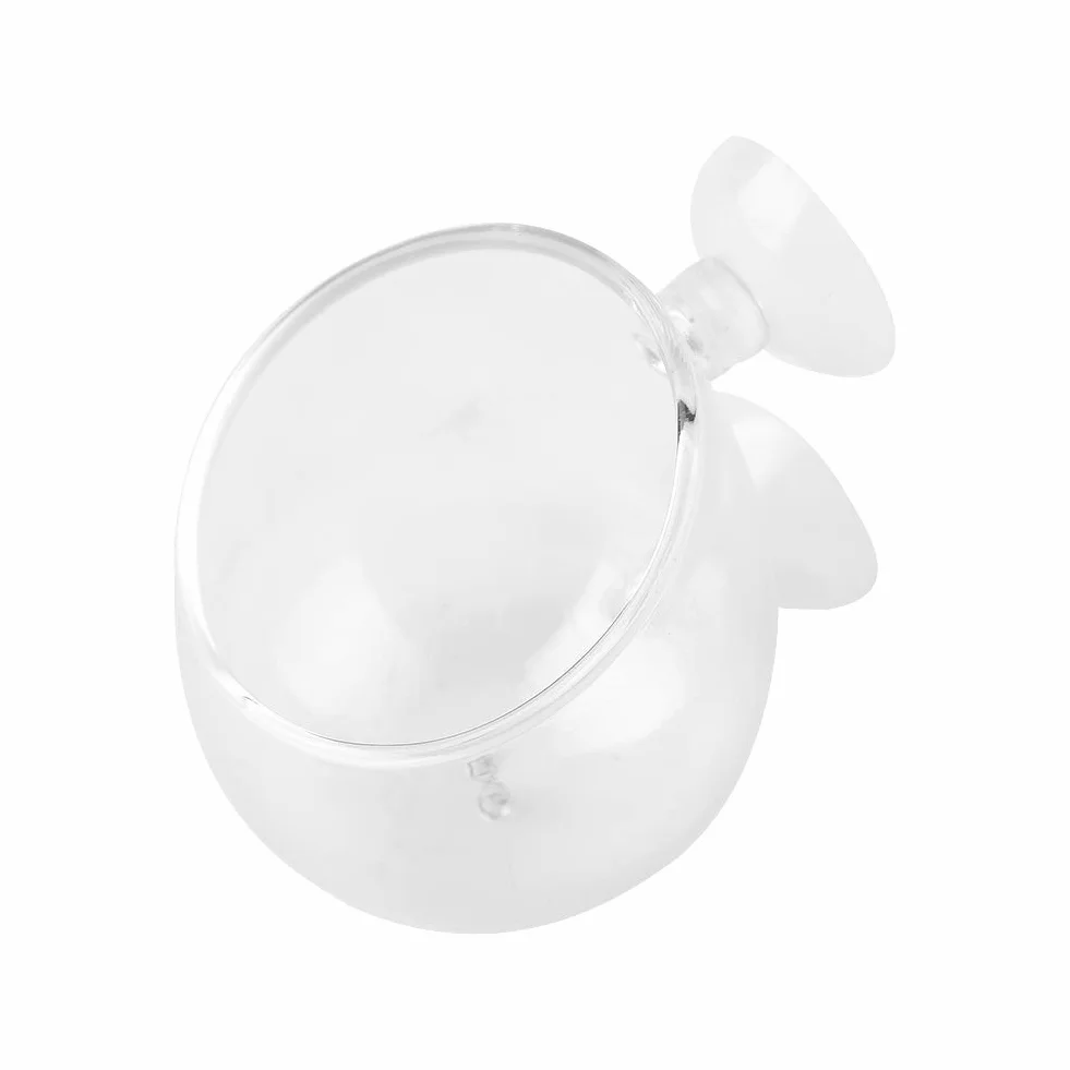 Fashionclubs Planta Acuática Cristal de Vidrio para Acuario Tanque de Peces con 2 Ventosas Accesorio Decorativo Cultivo Plantas Vivas Cristal Vidrio Lavamanos Rojo