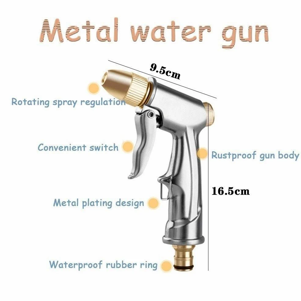 Pistola de riego de alta presión para manguera de jardín, manguera de agua expansible (traje de 40 m)