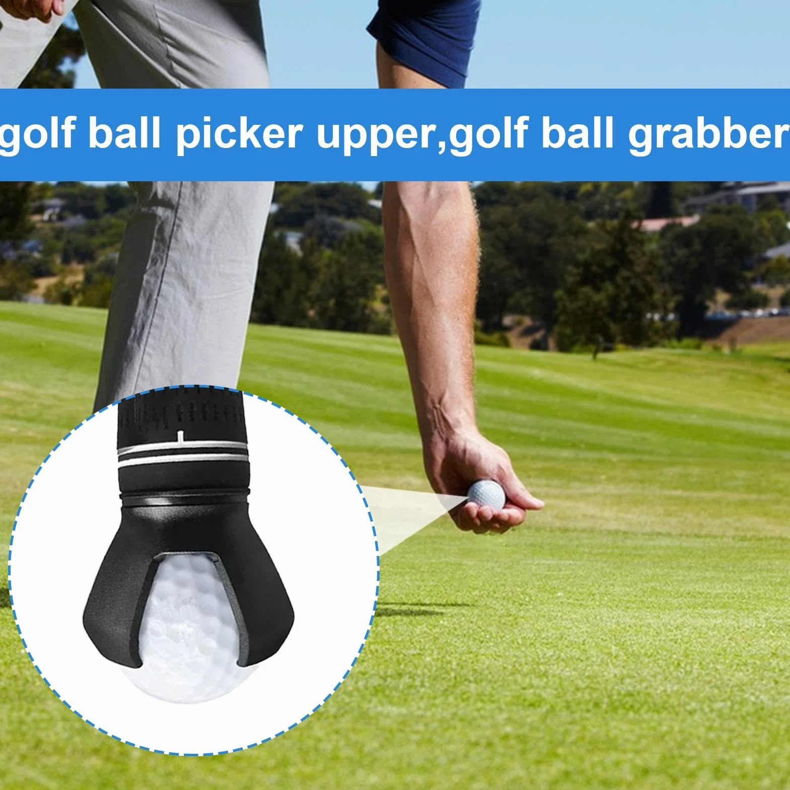 Recuperador de Pelotas de Golf, Agarrador de Ventosa, Herramienta Portátil para Recoger Pelotas