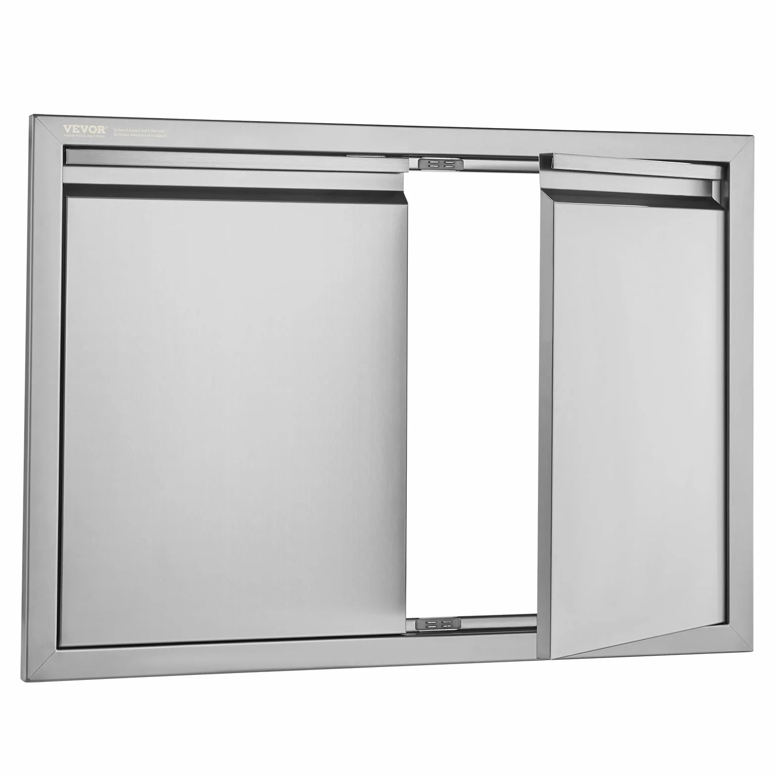 VEVOR Puerta de acceso para barbacoa, puerta de cocina doble de 30 pulgadas de ancho x 21 pulgadas de alto, puerta de montaje empotrado de acero inoxidable, puerta vertical de pared con asas