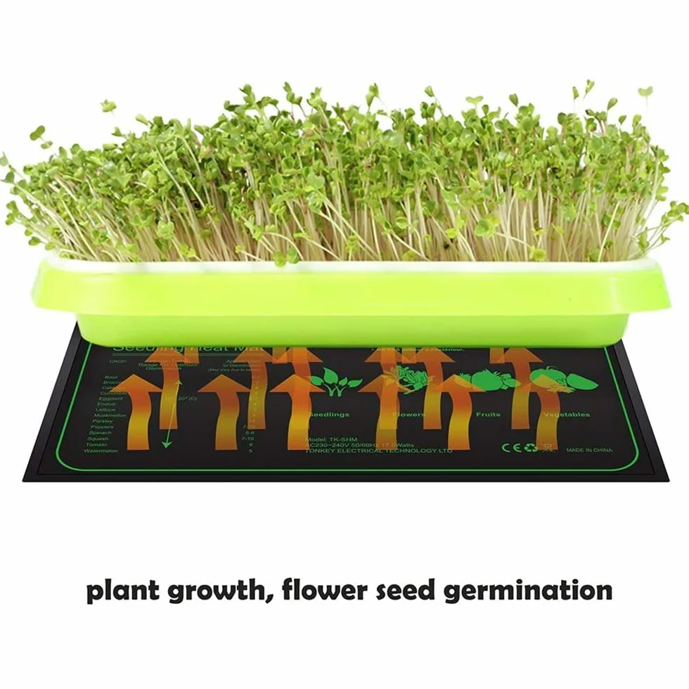 LERWAY Alfombrilla térmica Duradera para plántulas, Manta Calefactora de Germinación Semilla Almohadilla Calentadora Impermeable de Plantas, 52.7 x 25.4cm, 21W (Paquete de 2)