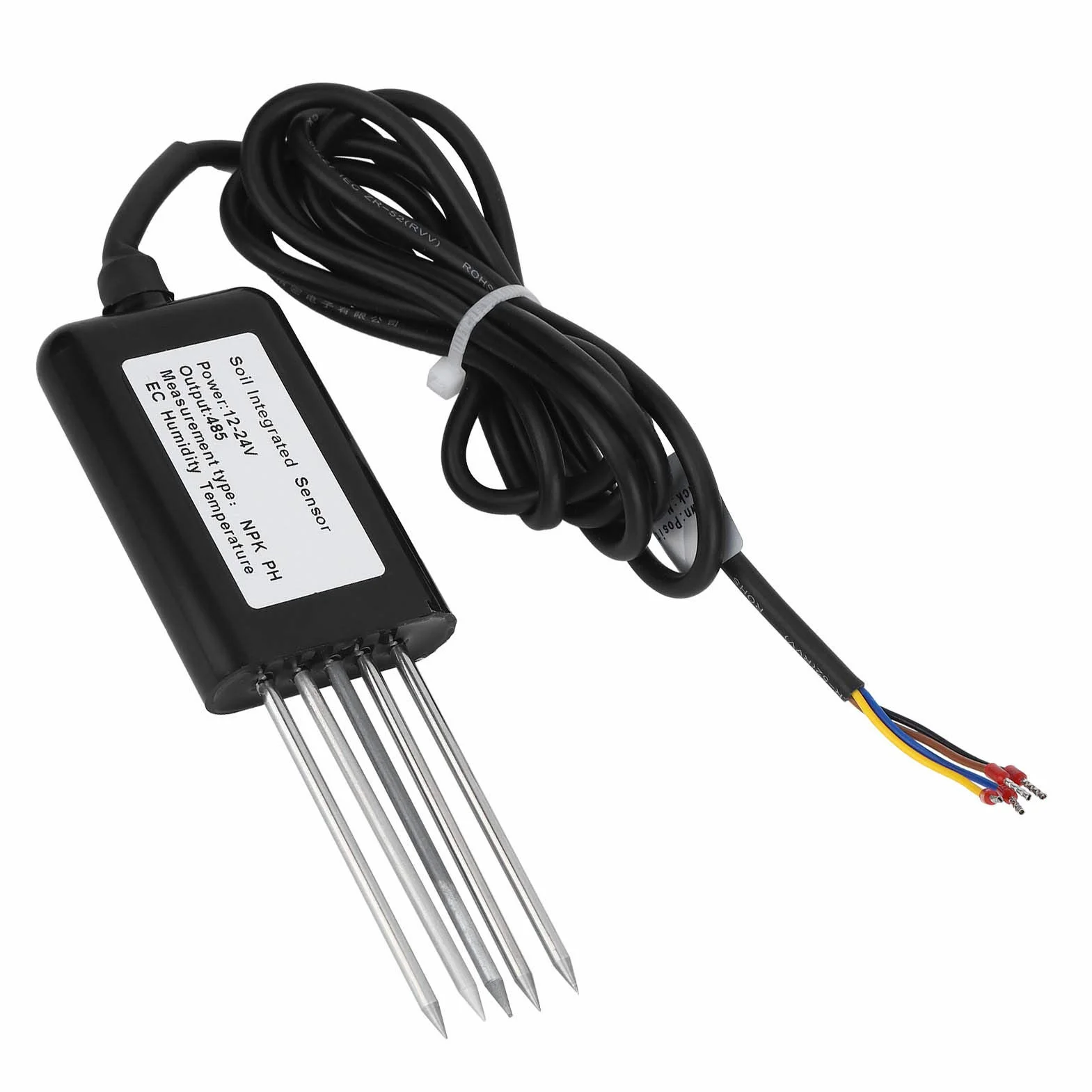Haofy Sensor RS485 de PH NPK del Suelo de 5 Pines, Sensor EC del Suelo, Sensor de Temperatura y Humedad, Detector Práctico de Conductividad del Suelo, Jardín de Experimentos Científicos