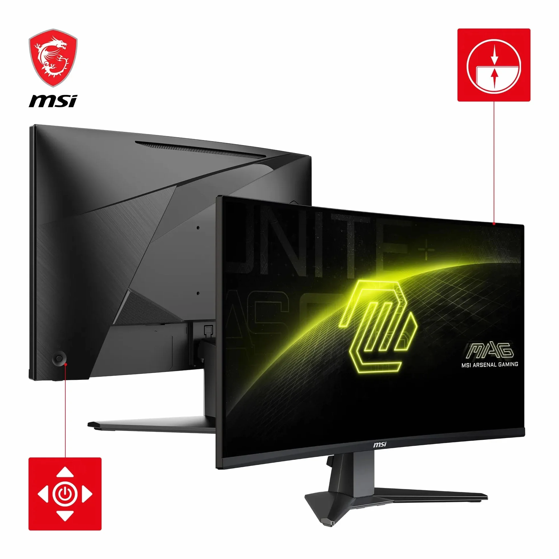 MSI MAG 27C6F Monitor Curvo Gaming 27" FHD 1920x1080 VA 180Hz 0.5ms GtG Adaptive Sync DP 1.2a HDMI CEC