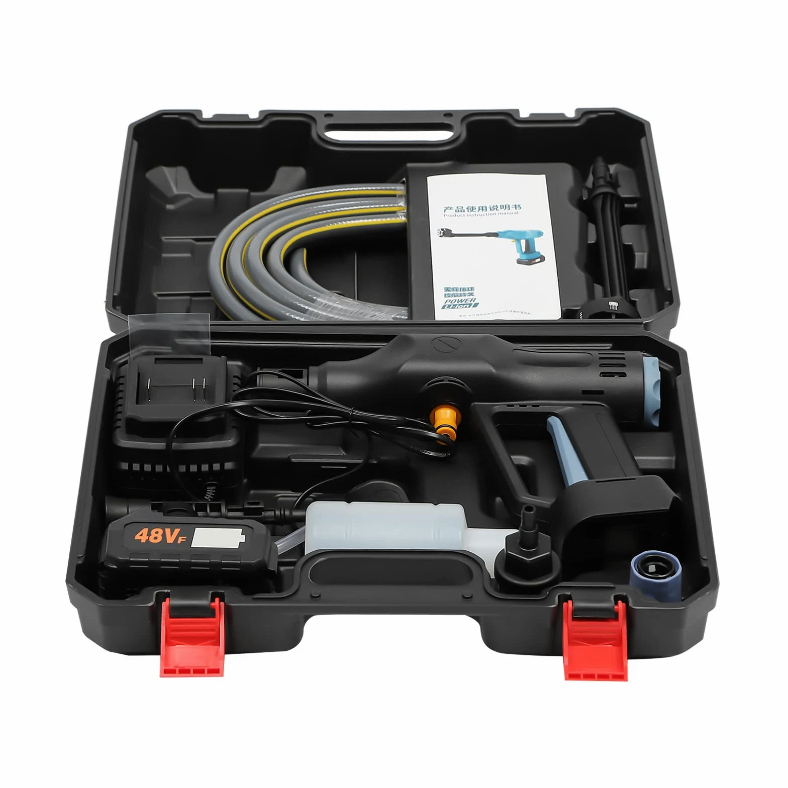 Limpiador de alta presión inalámbrico con batería de 15000 mAh y boquilla ajustable, limpiador de alta presión portátil para coche y jardín