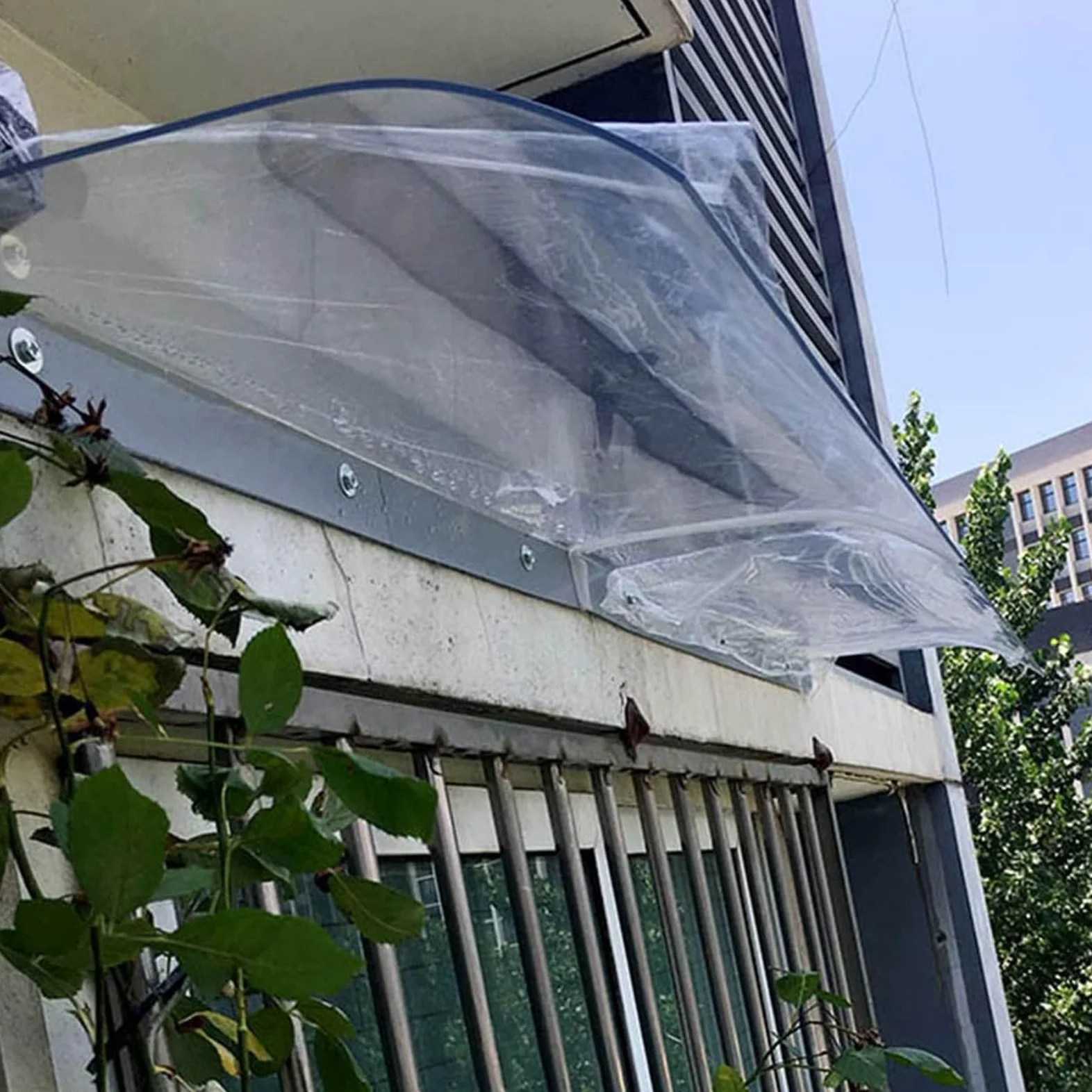 Toldo para puerta delantera, 3,5 mm de grosor, transparente, invisible, resistente a los rayos UV, jardín, patio, techo, lluvia, toldo C-40 x 220 cm