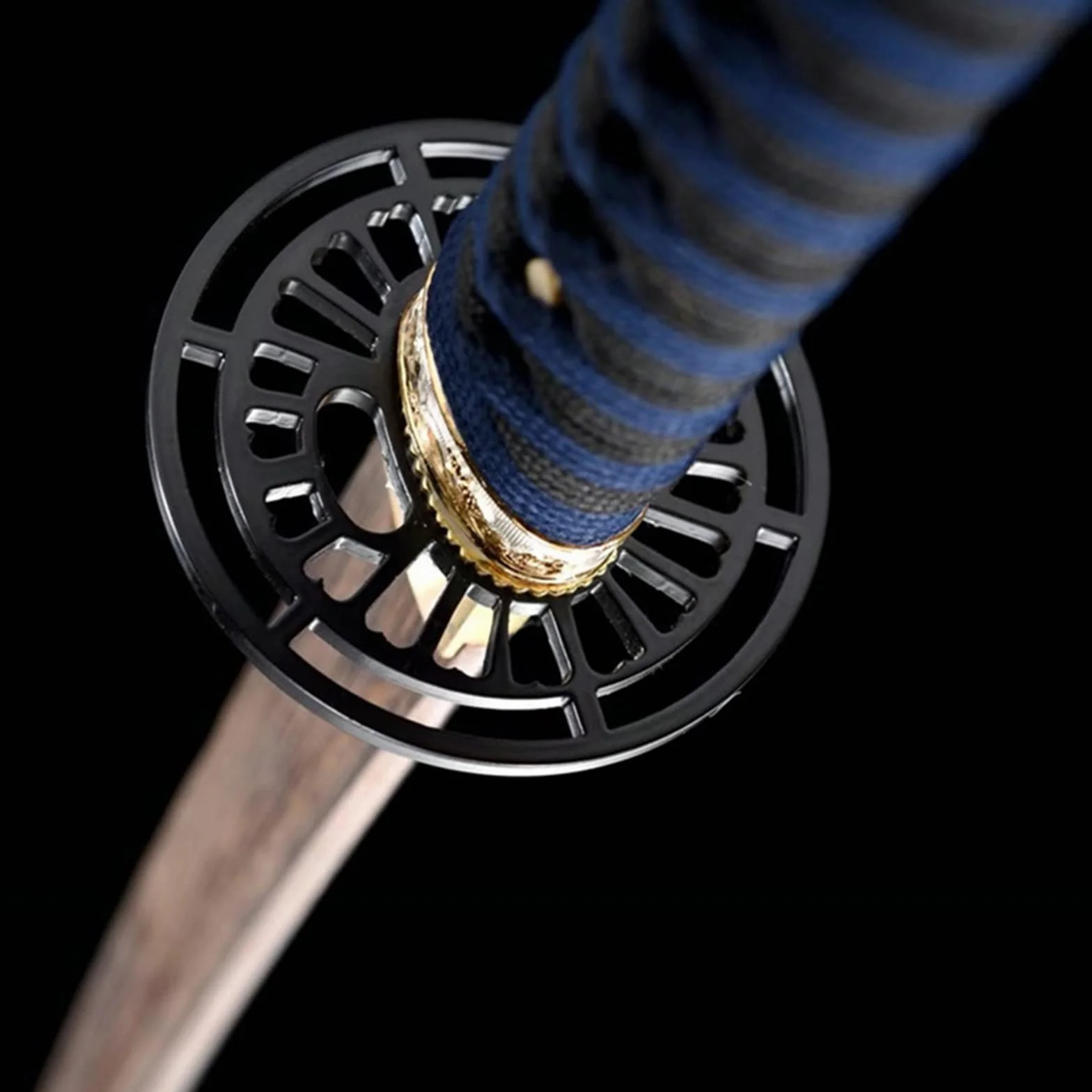 Katana Samurai Iaido Estilo Japonés 103cm Madera Maciza Palisandro Natural Funda Pintada Hecha a Mano Entrenamiento Kendo Cosplay Decoración Hogar