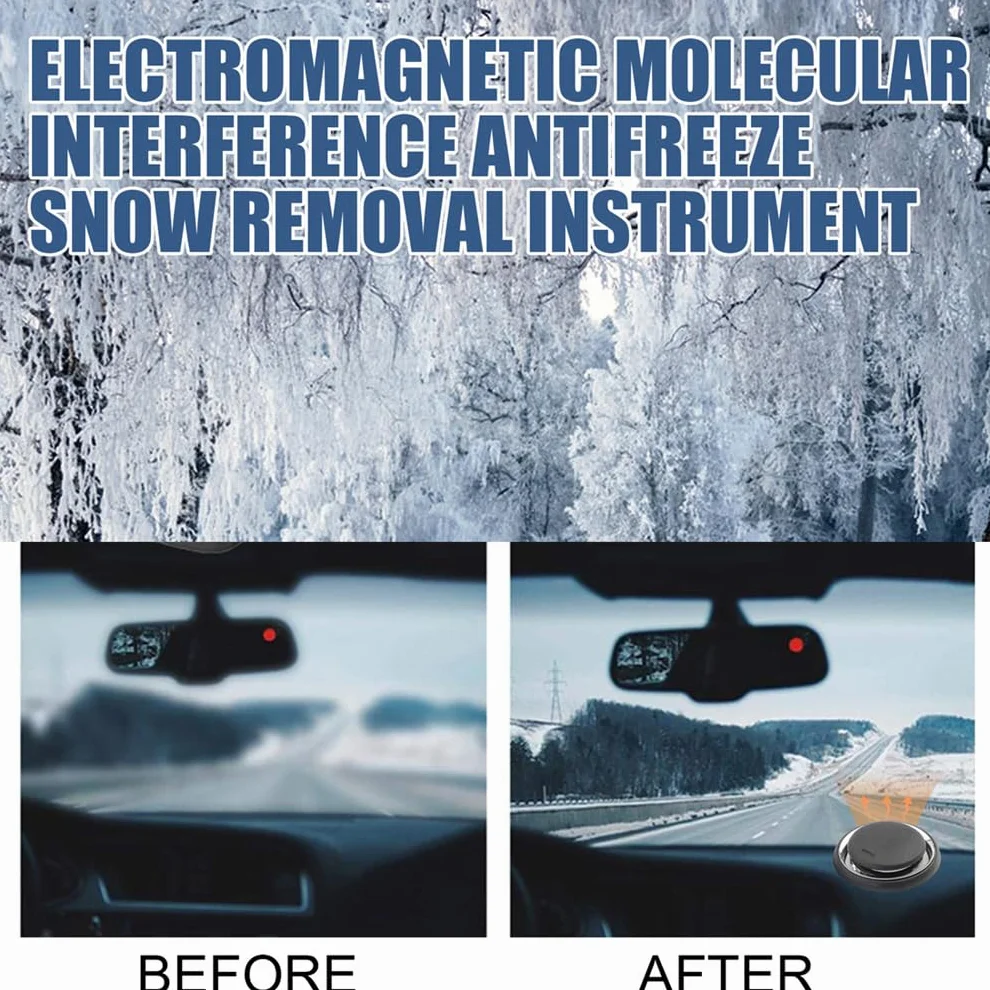 Electromagnetic Car Snow Removal Device, Car Winter Accessories, Solar Driven Antifreeze Device, Portable Kinetic Molecular Heater, Fast and Efficient Snow Removal for Cars (1PC)
