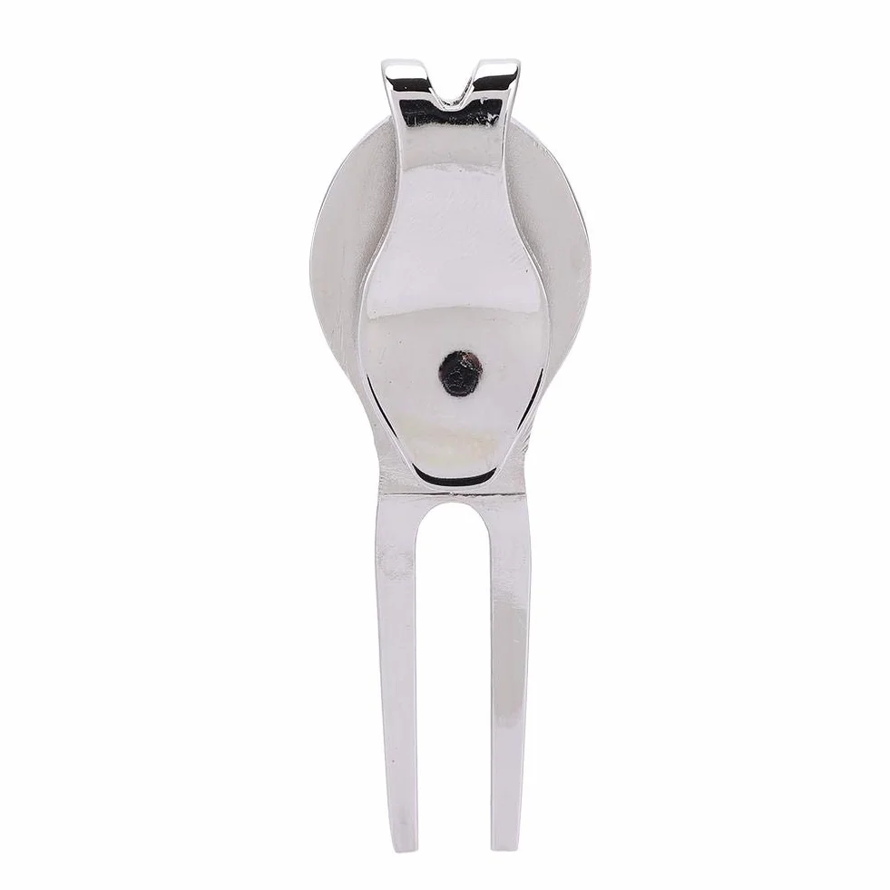 Vbest Life Herramienta Divot de Golf de aleación de Zinc con Marcador de Pelota magnético Accesorio de Golf D102 Silver