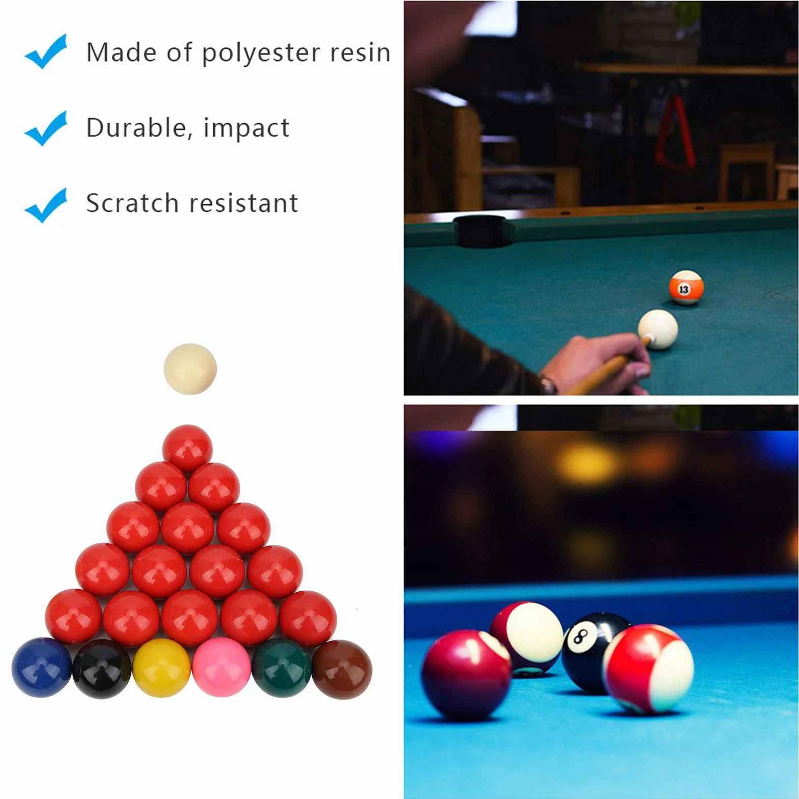 Juego de Bolas de Billar de 22 Piezas, 52,2 mm, para Mesa de Billar