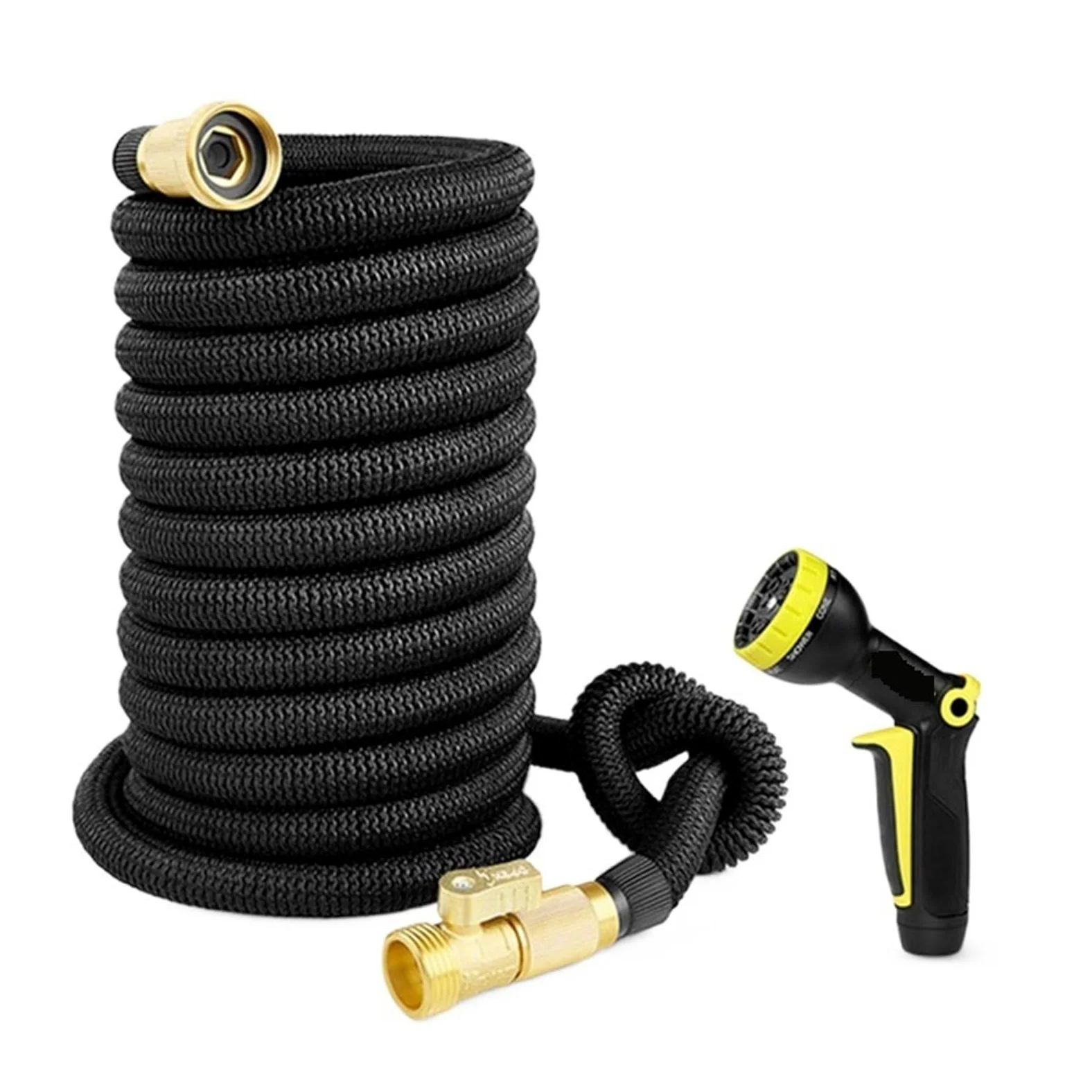 Manguera de jardín Extensible, Manguera de riego de 25 a 100 pies, Manguera de Limpieza de Alta presión, Manguera Flexible Extensible (50 pies - Extensible hasta 15 m)