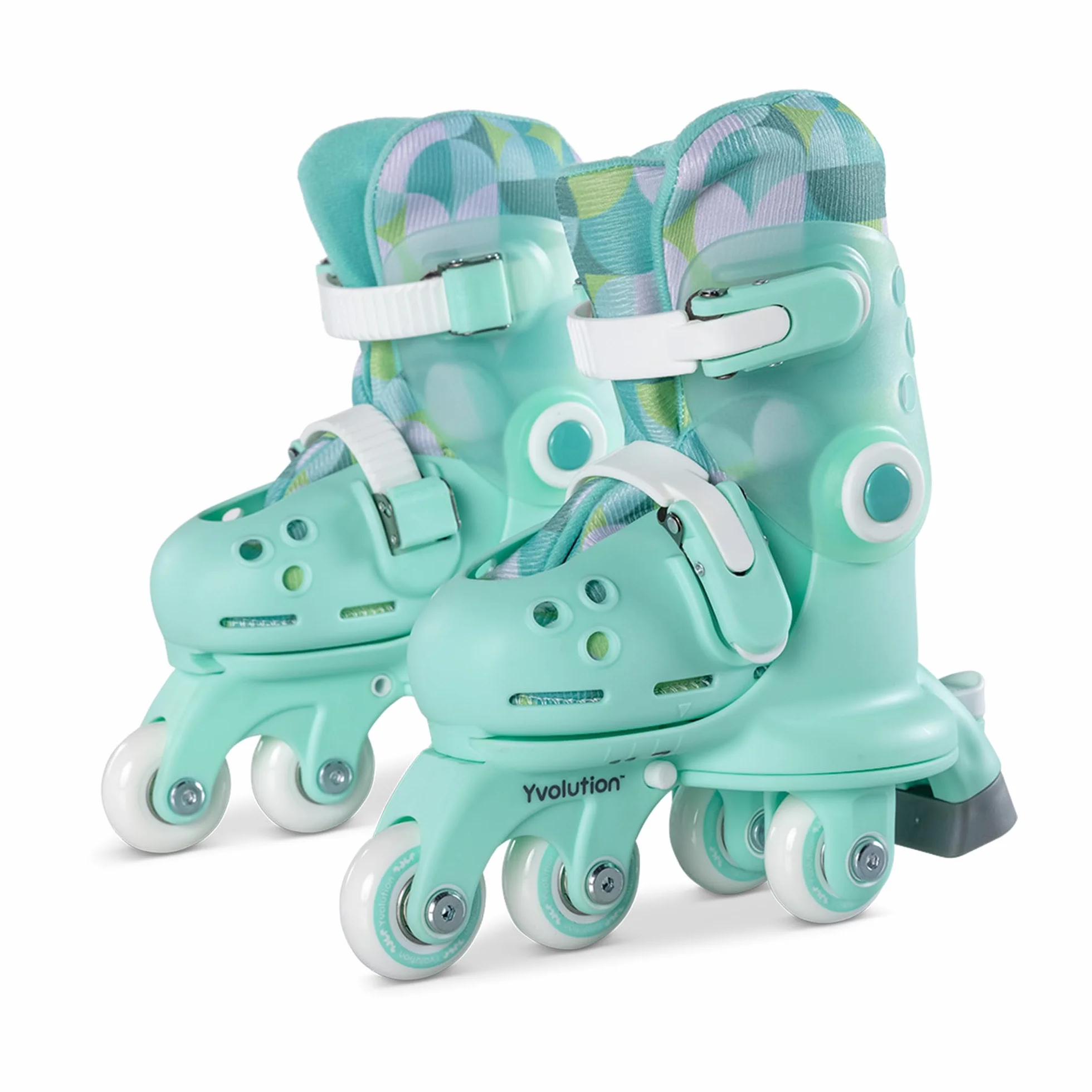 Yvolution Patines de Entrenamiento Ajustables 2 en 1 para Niños Principiantes