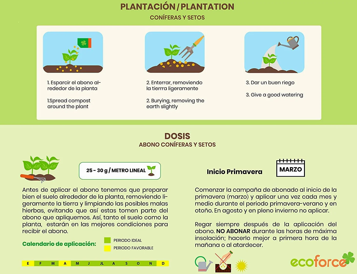 CULTIVERS Abono Coníferas y Setos Ecológico de 20 Kg (Pinos, Abetos, Cipreses y Tuyas). Fertilizante Origen 100% Orgánico y Natural con Alta Concentración de NPK