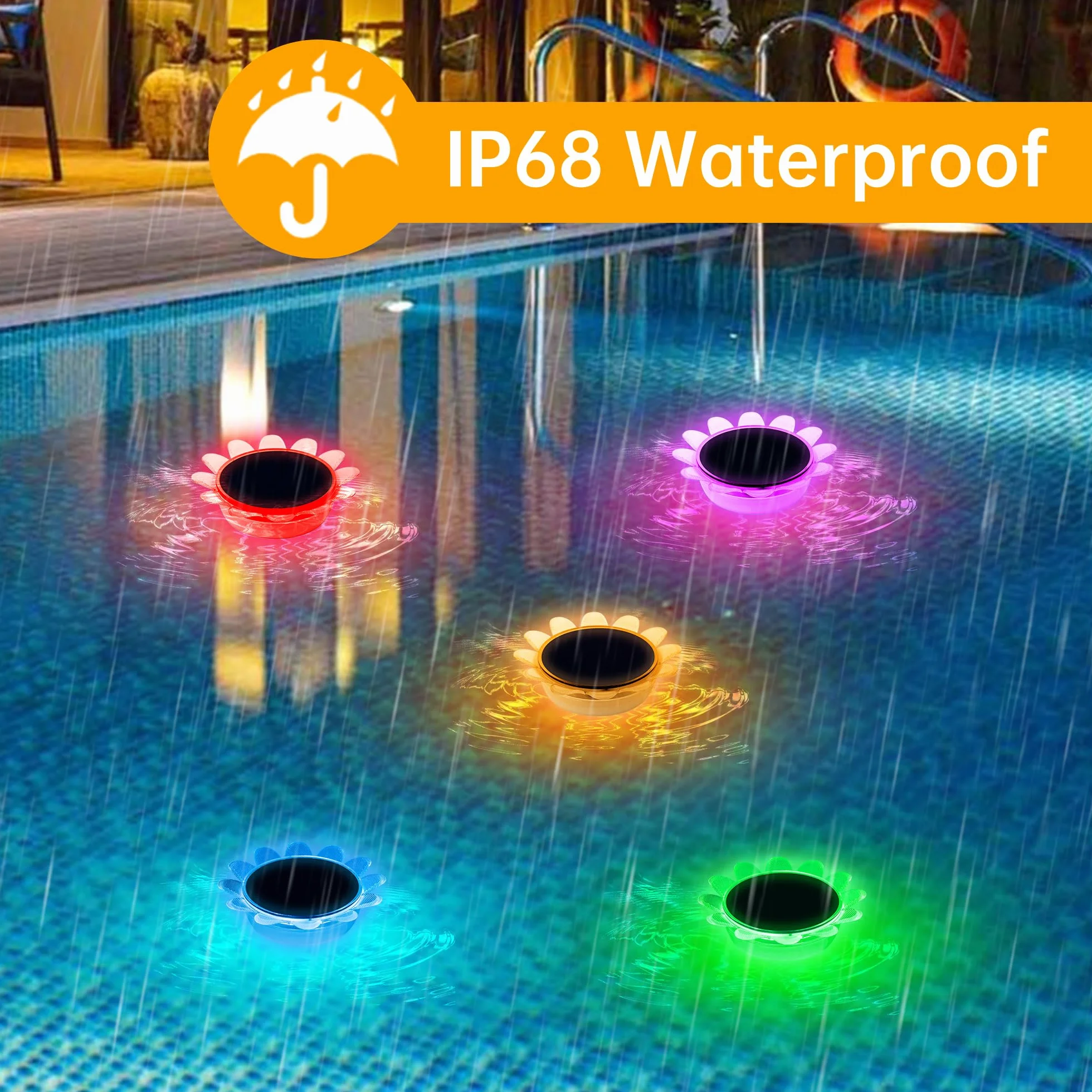 Luz Solar Flotante LED RGB Impermeable 2 Piezas para Piscina y Jardín con Inserción de Tierra - Decoración Subacuática Moderna