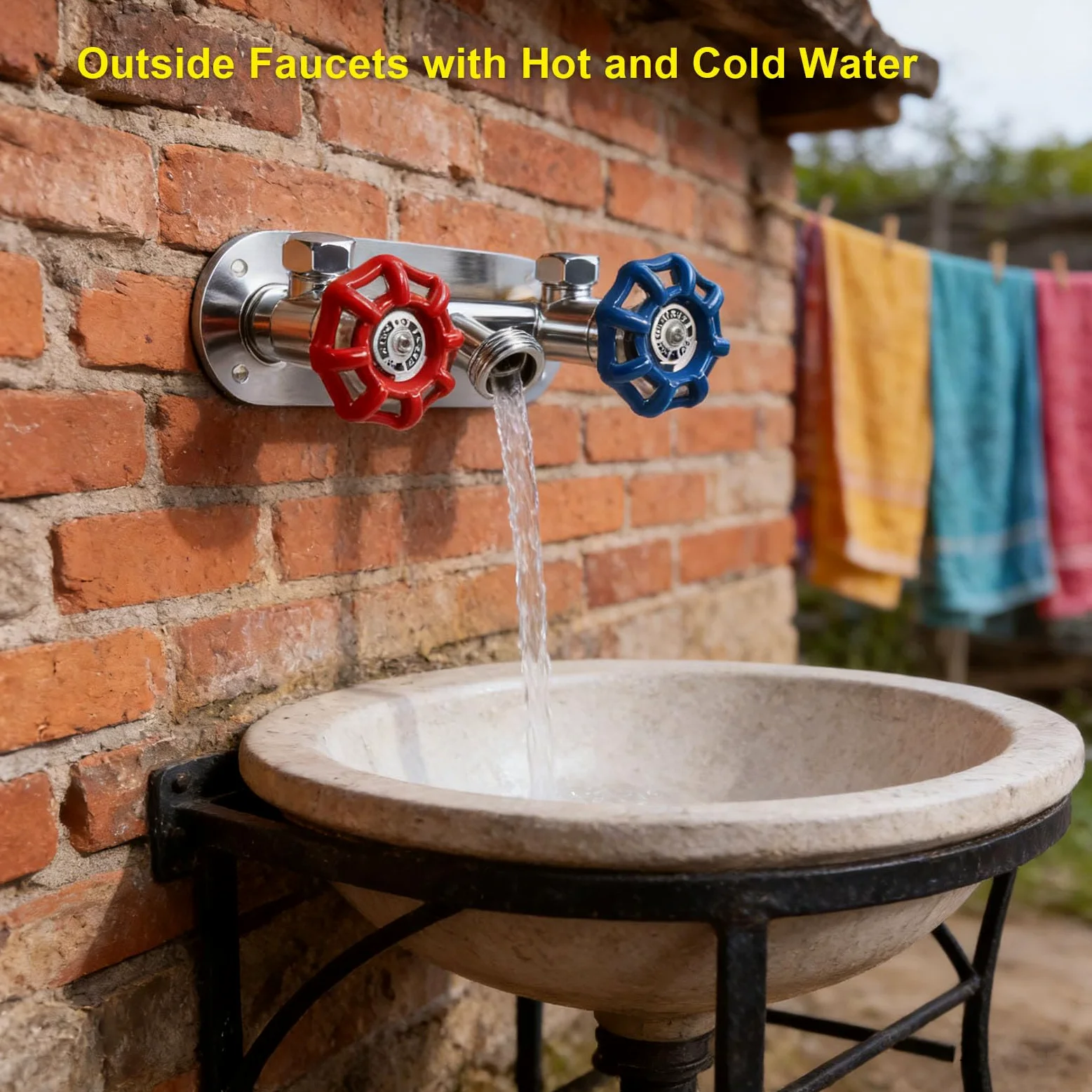 Haofy Grifo para Exteriores a Prueba de Congelación con Grifo de Agua sin Escarcha de Latón de 4 Pulgadas con Interruptor de Vacío para Uso en Invierno Rosca GHT Macho 3/4 Conexión de