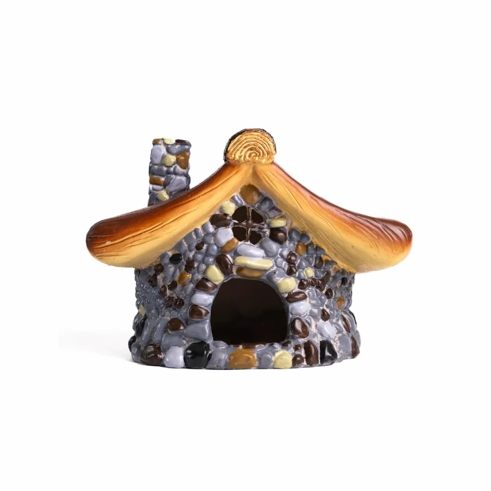Garden Mile Casa de rana para estanque de jardín, accesorio de terrario de reptiles, escondites y cuevas de reptiles, casa de sapos, accesorios para reptiles, escondite de estanque grande, cueva