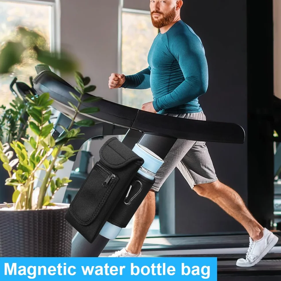 Bolsa Magnética Gym para Botellas, Soporte Móvil para Gimnasio y Exterior, Negro