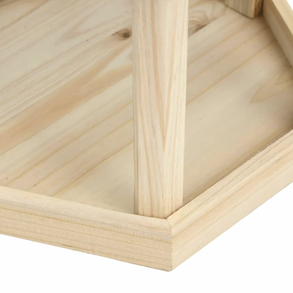 Mangloder Comedero para pájaros con soporte de madera maciza de abeto, 33 x 110 cm, resistente a la intemperie, para jardín, balcón, terraza, comedero abierto para observación de aves silvestres y