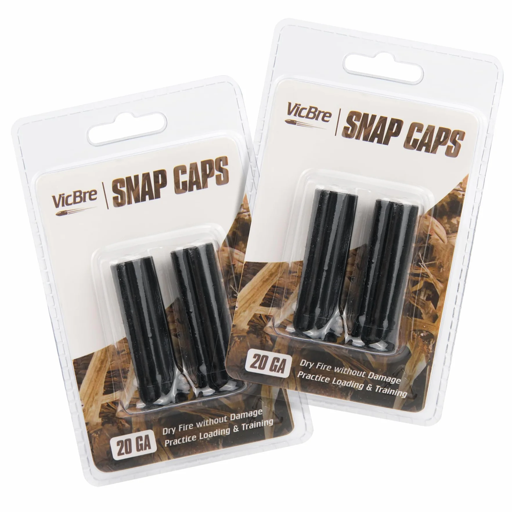 VicBre Cartuchos Falsos Tapón a presión Aliviamuelle Escopeta Calibre 20 Pack 2 Piezas