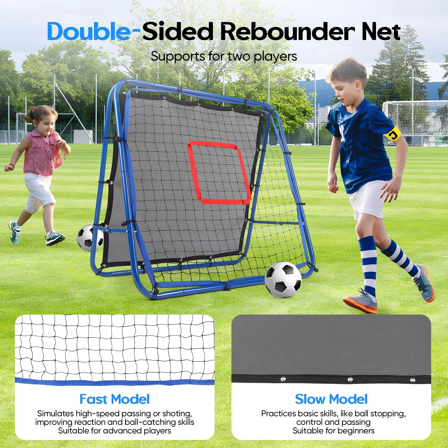 Reboteador Football Porterías de Fútbol para Jardín 100x100cm Exterior Kit Entrenamiento