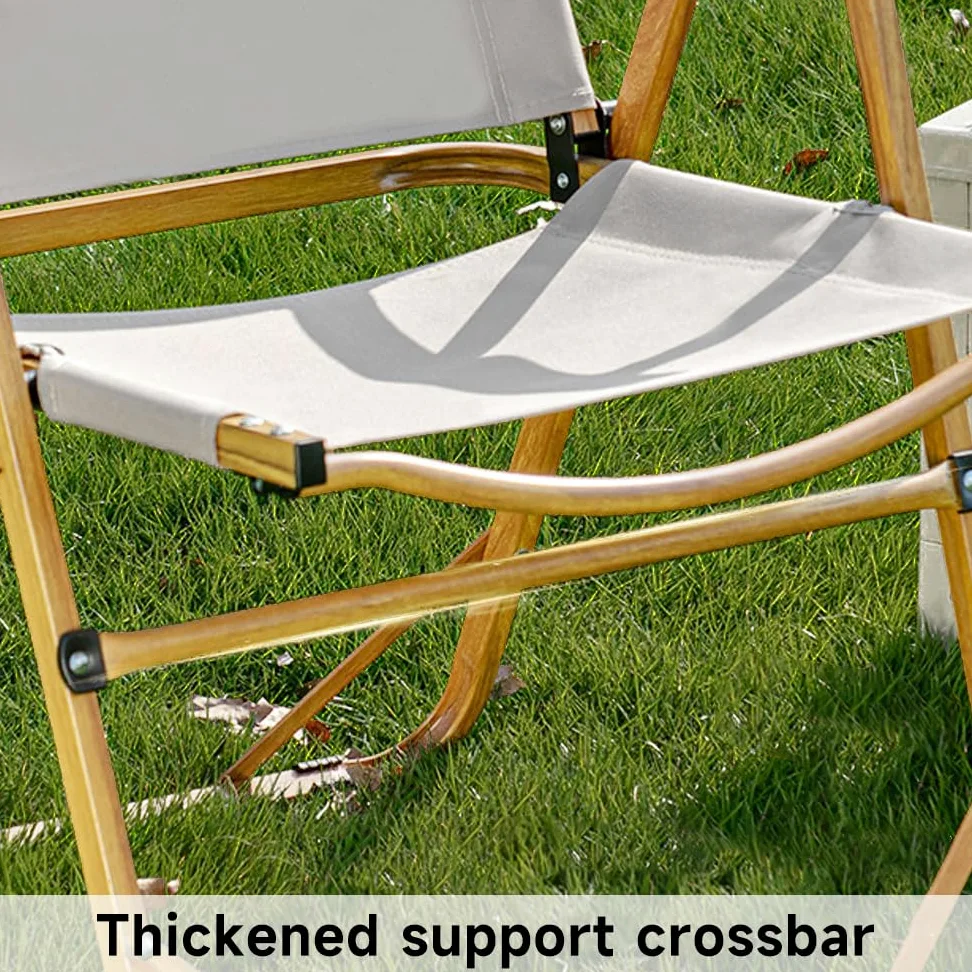 Silla de camping plegable, soporta hasta 150 kg, para jardín, balcón, playa, camping, silla de jardín, silla de pesca, silla de director (caqui, 2 juegos)