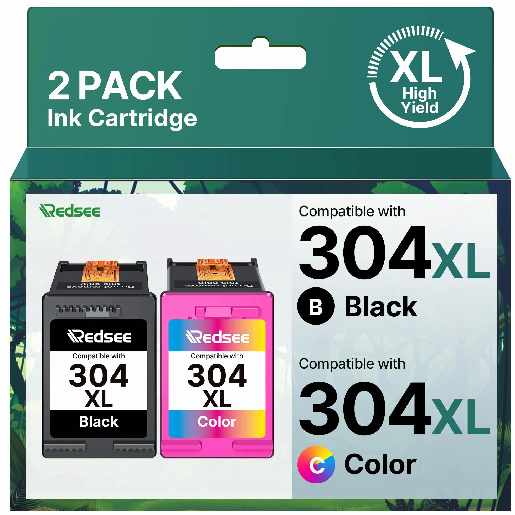 Cartuchos de Tinta Remanufacturado 304XL Negro Compatible HP Envy Deskjet 2-Pack