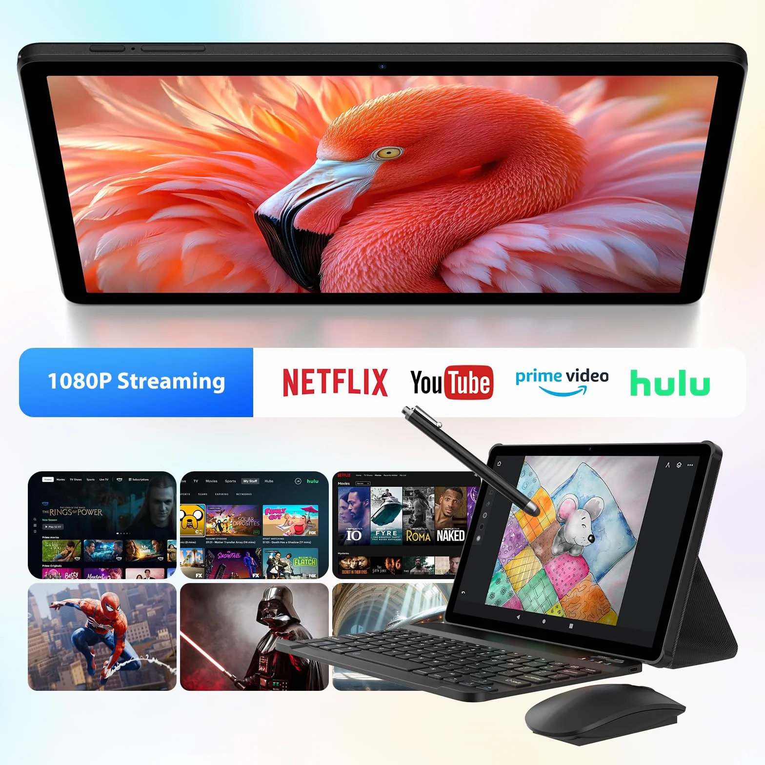 Tablet 11 Pulgadas 36GB RAM 512GB ROM Android 15 4G LTE 5G WiFi 2000x1200 Octa-Core 9580mAh Negro