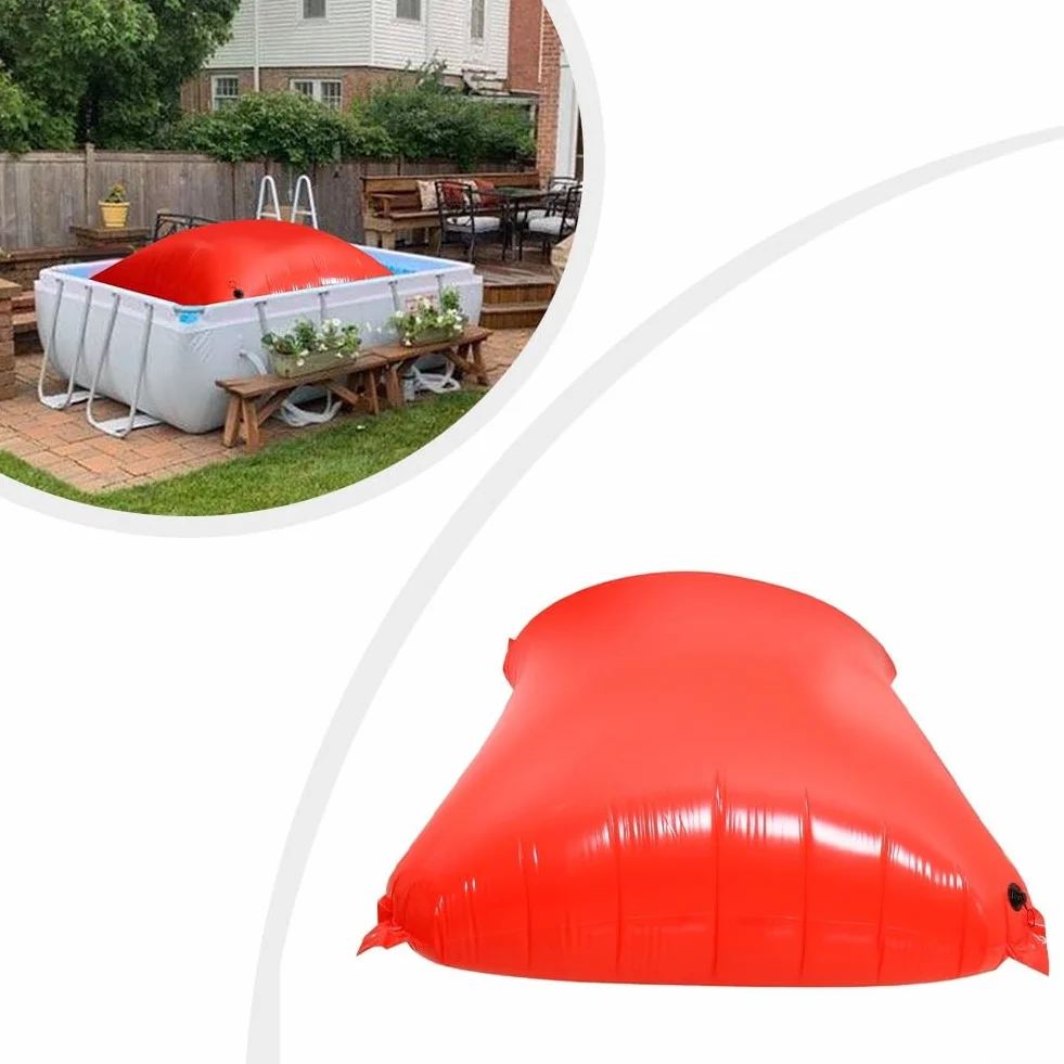 Cojín inflable para piscina de invierno, cojín inflable para cerrar la piscina, resistente al frío, cojines de aire grandes con ojales (200 x 250 x 90 cm)