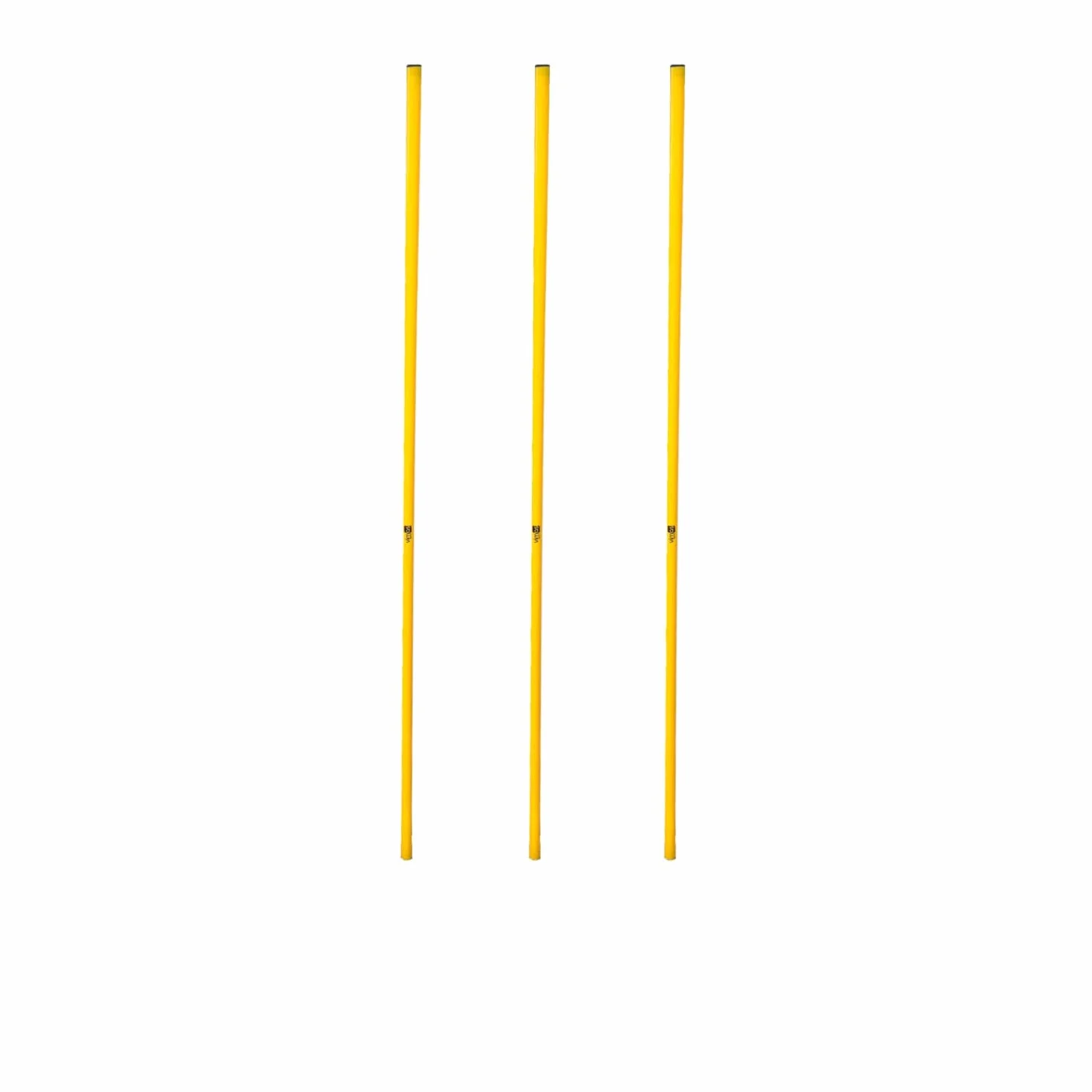 Set 3 Picas de Entrenamiento 160 cm Amarillo PVC para Slalom y Deportes Colectivos