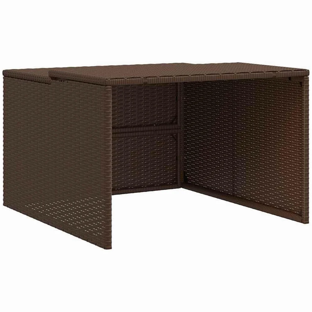 Genérico Caseta Robot cortacésped ratán sintético marrón 86x90x52/57 cm,Accesorios de cortacéspedes,Fundas para cortadoras de césped,Marrón,8.6 kg,365405