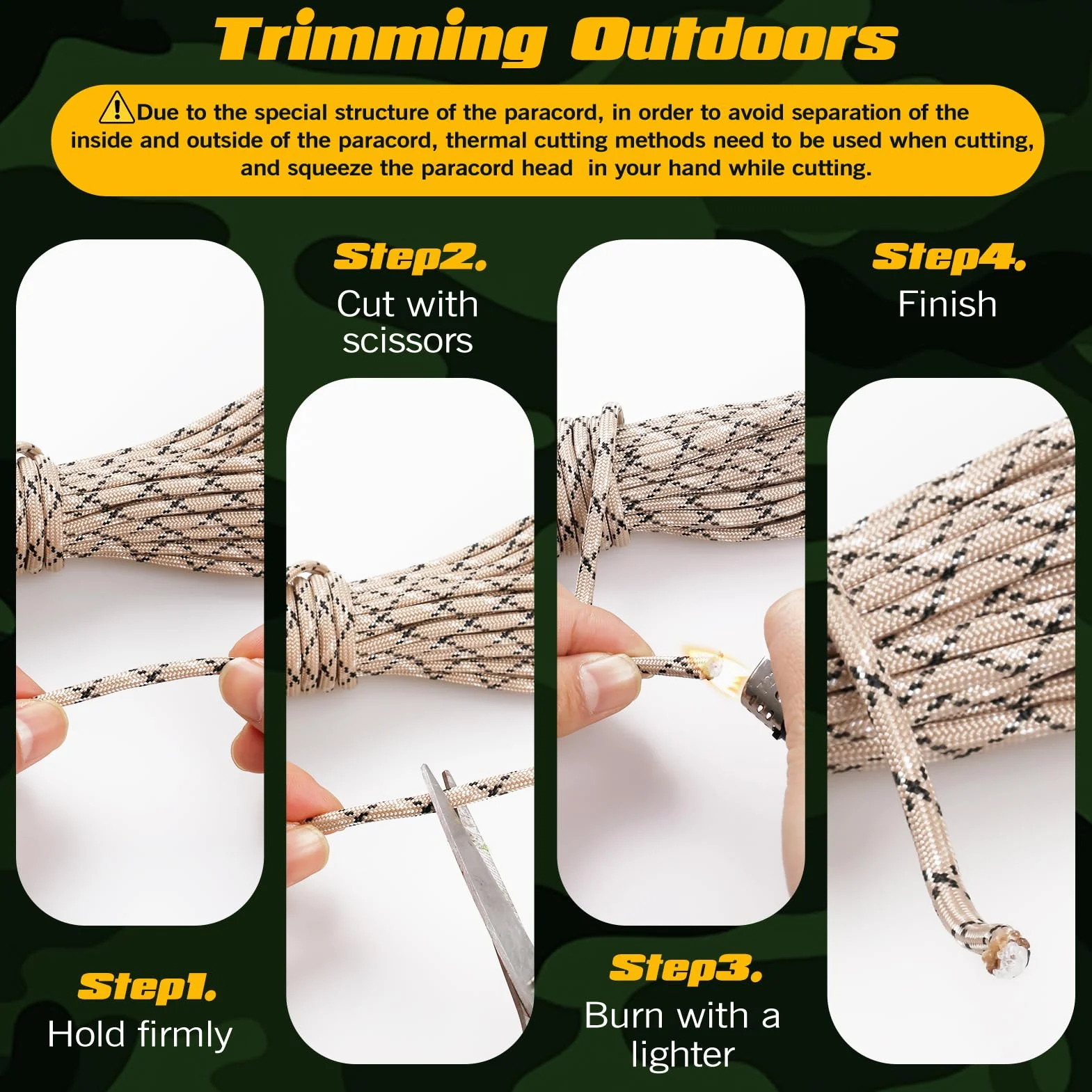 VABNEER Paracord 550 4mm 7 Hilos 33ft/10m 250 kg