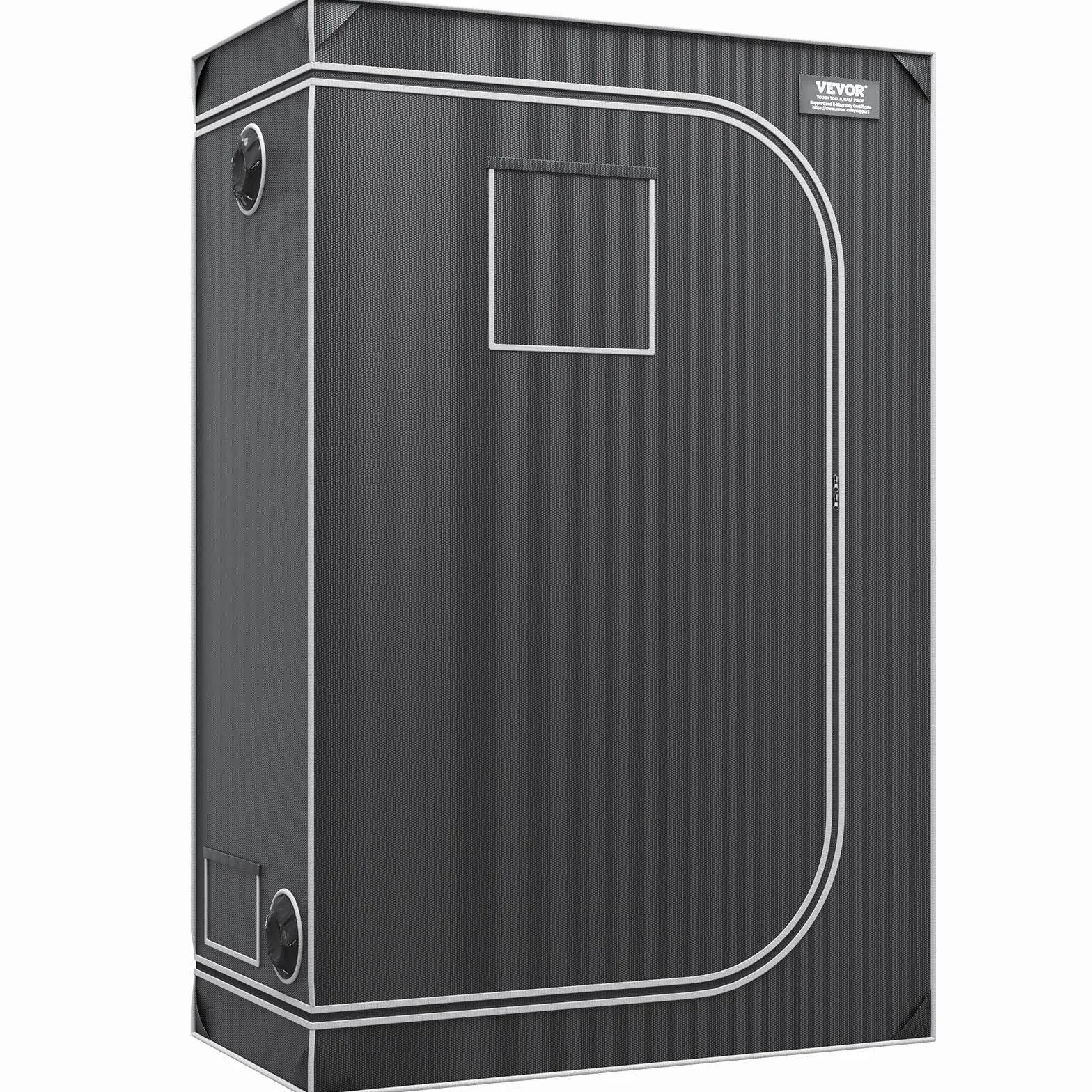 VEVOR Armario de Cultivo 122x61x183 cm Carpa de Cultivo Hidropónico Mylar 2000D Altamente Reflectante con Ventana de Observación, Bolsa de Herramientas, Bandeja de Piso para Cultivo de Plantas