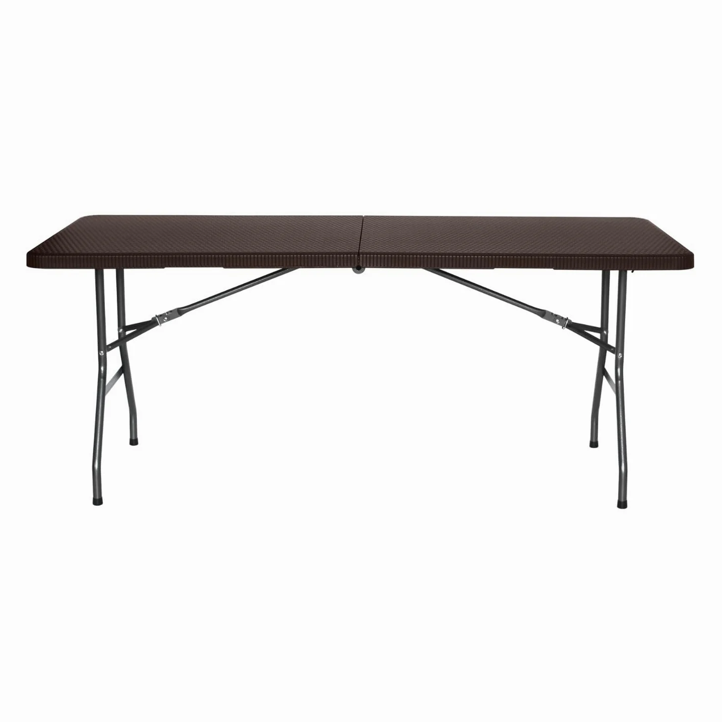 THINIA HOME Mesa Plegable Rectangular Efecto Ratán 180x74x74cm
